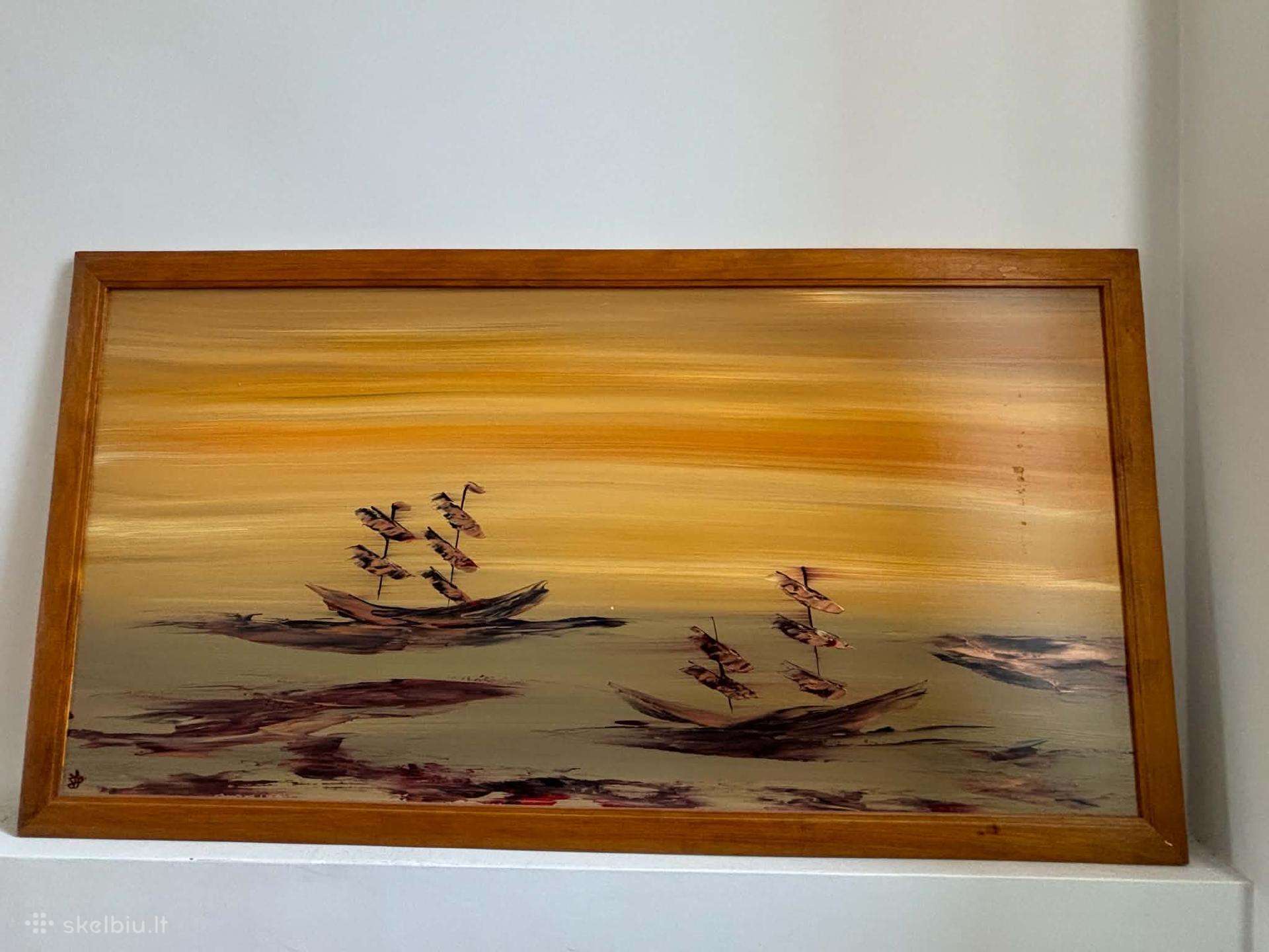 Dideli vintažiniai paveikslai 130x70 cm – po 50 €