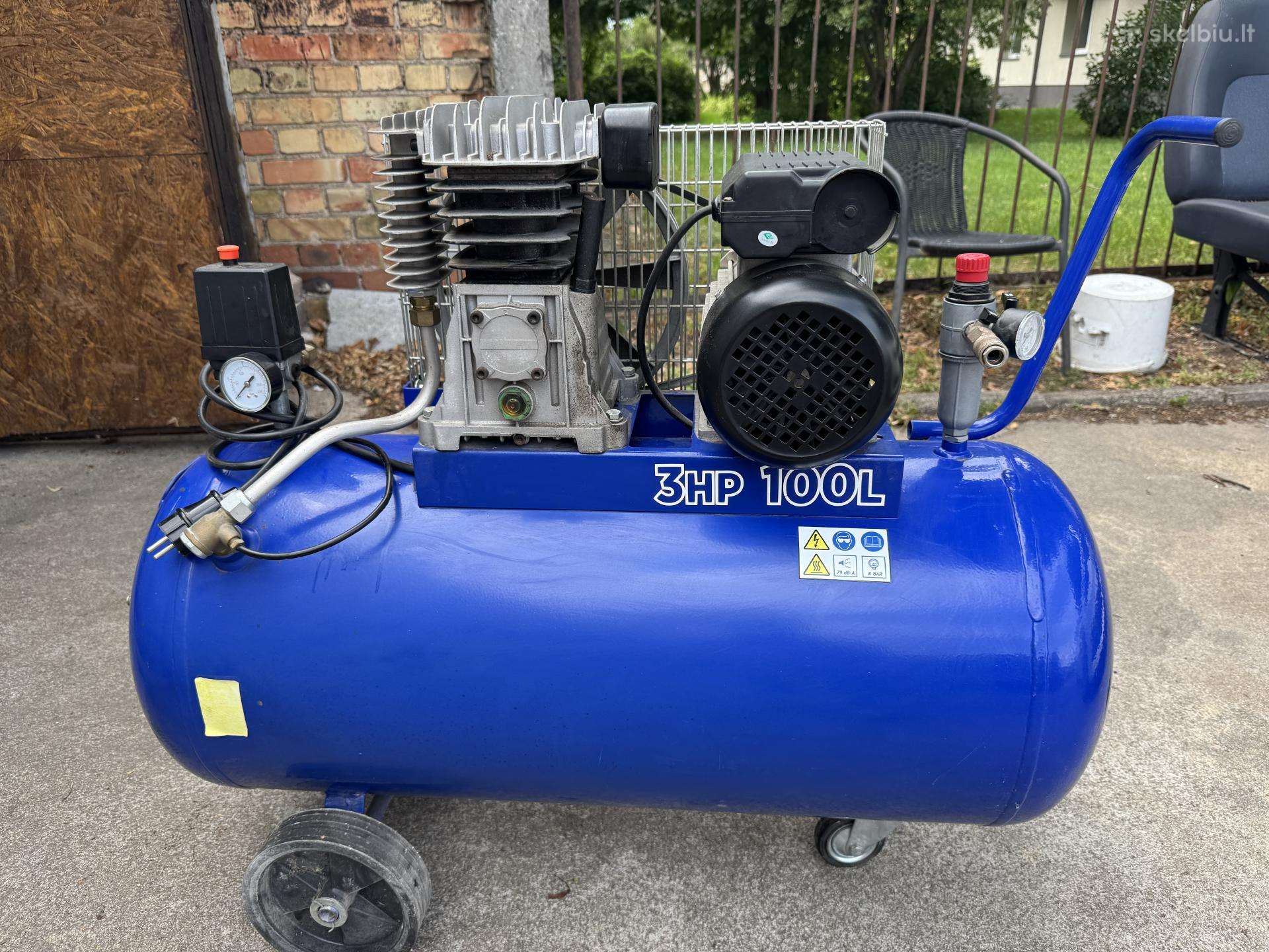 Parduodamas kompresorius 3hp 100l