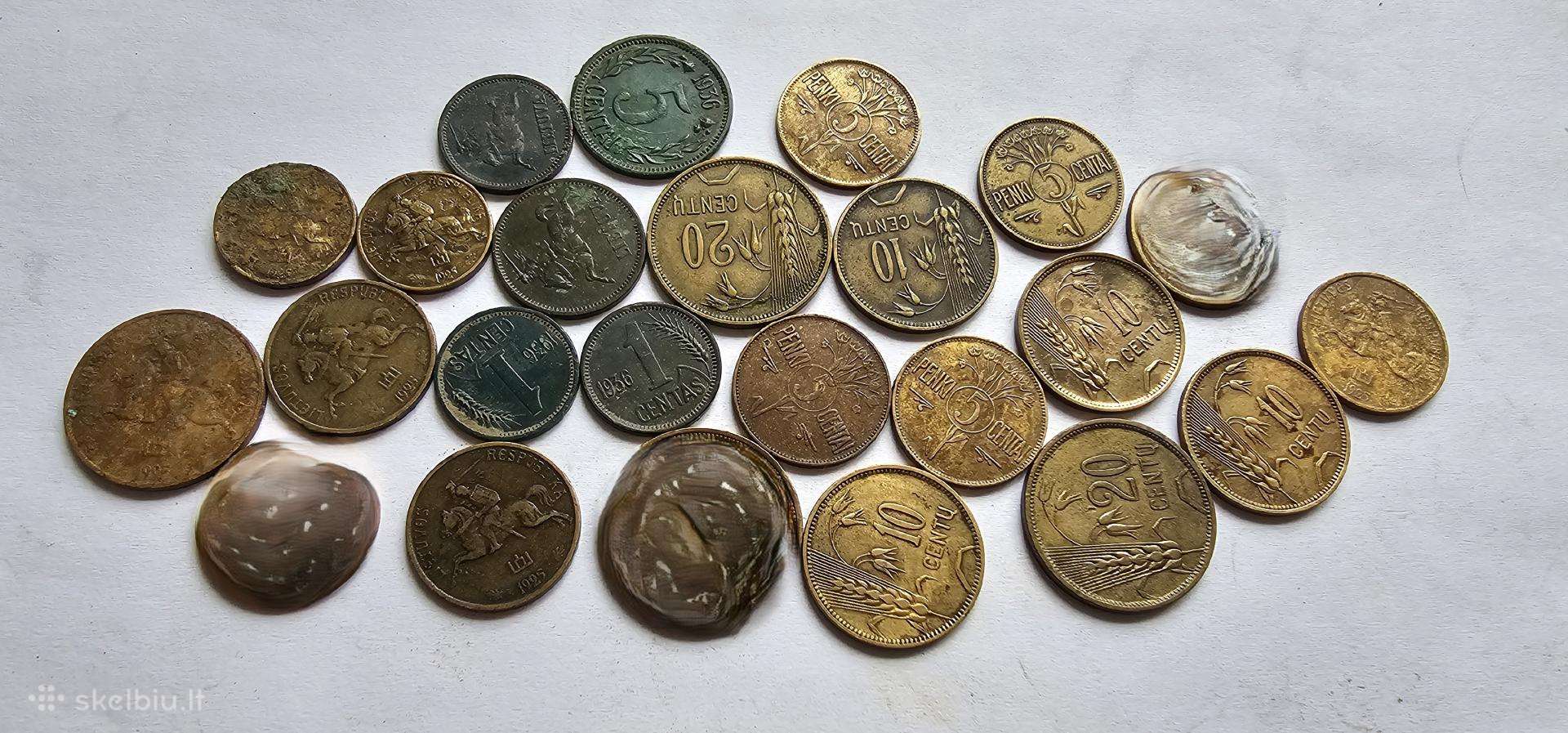 1925-1936 Lietuvos tarpukario centai 21vnt