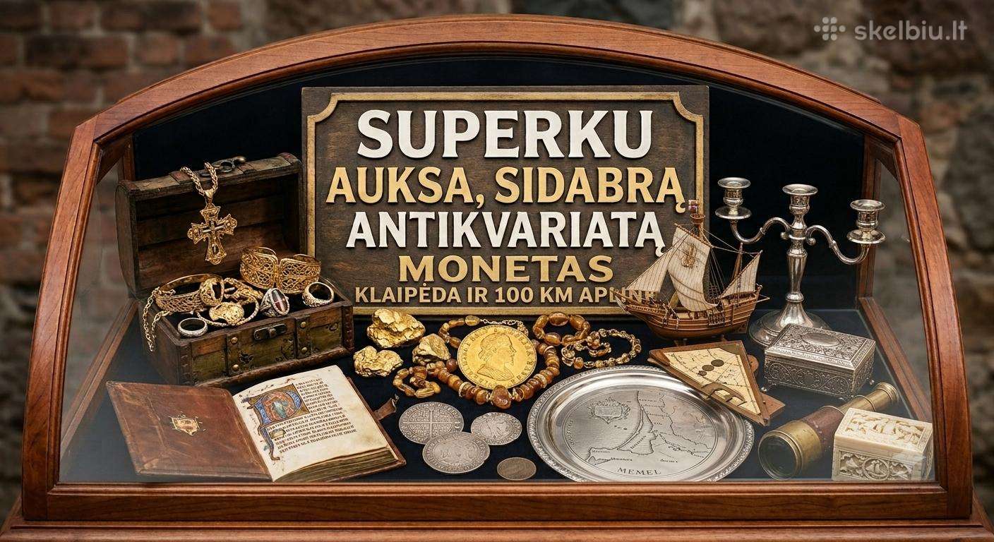 Superku Auksą sidabrą antikvariatą