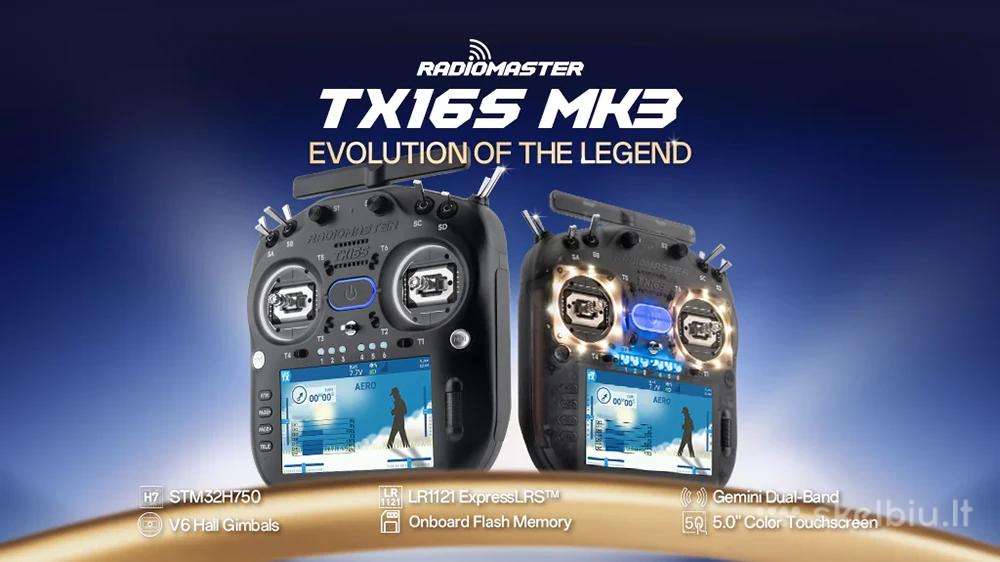 Nauji Radiomaster Tx16s Mk3 Elrs valdymo pultai