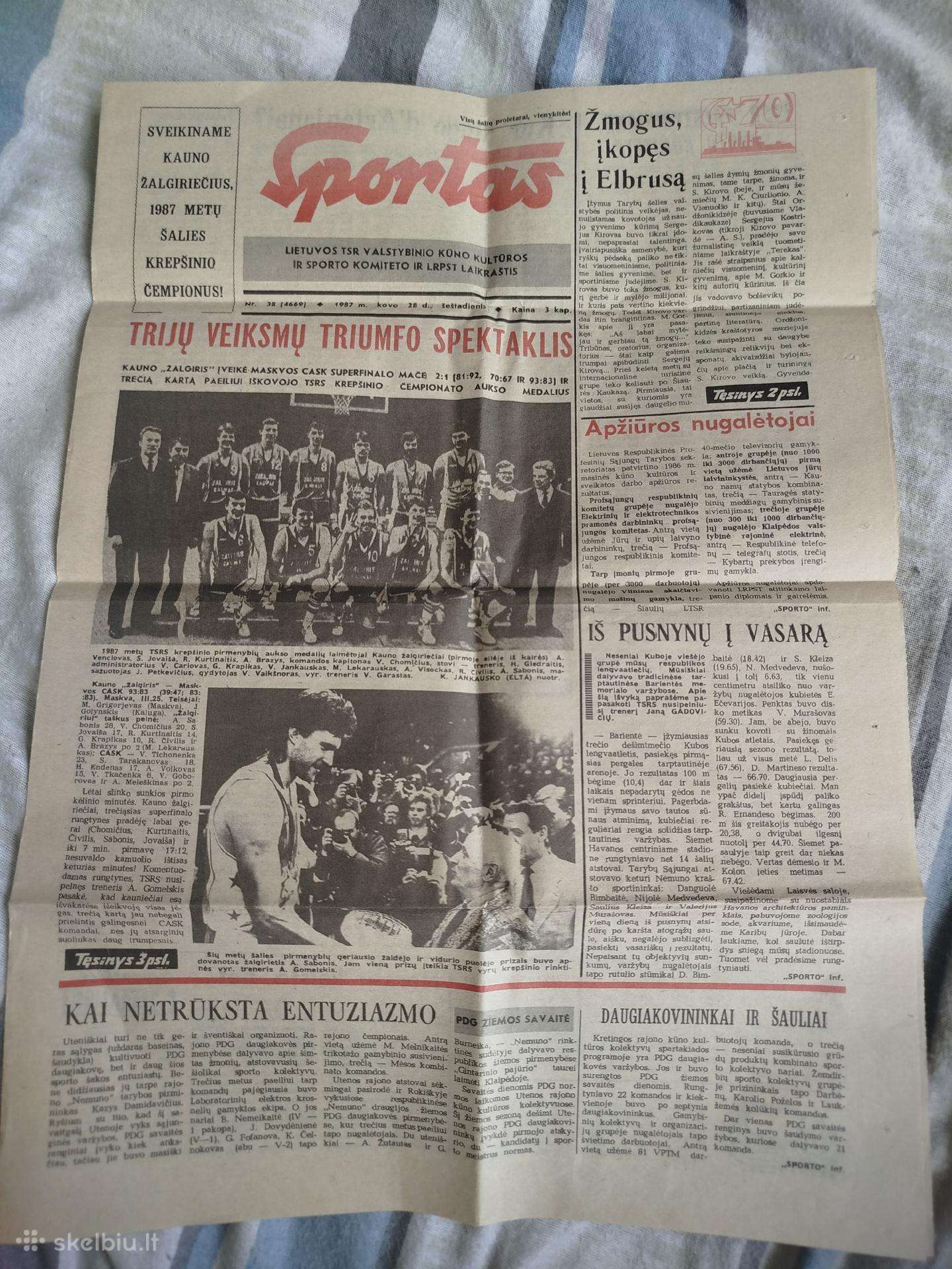 Sportas laikraštis 1987