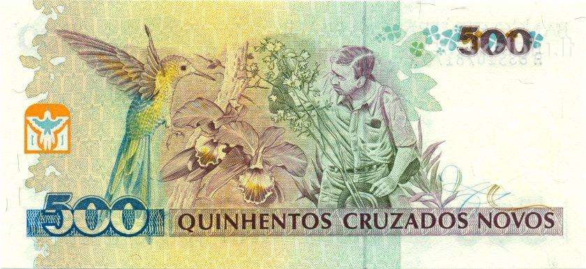 Brazil 500 cruzeiros 1990. Unc. P