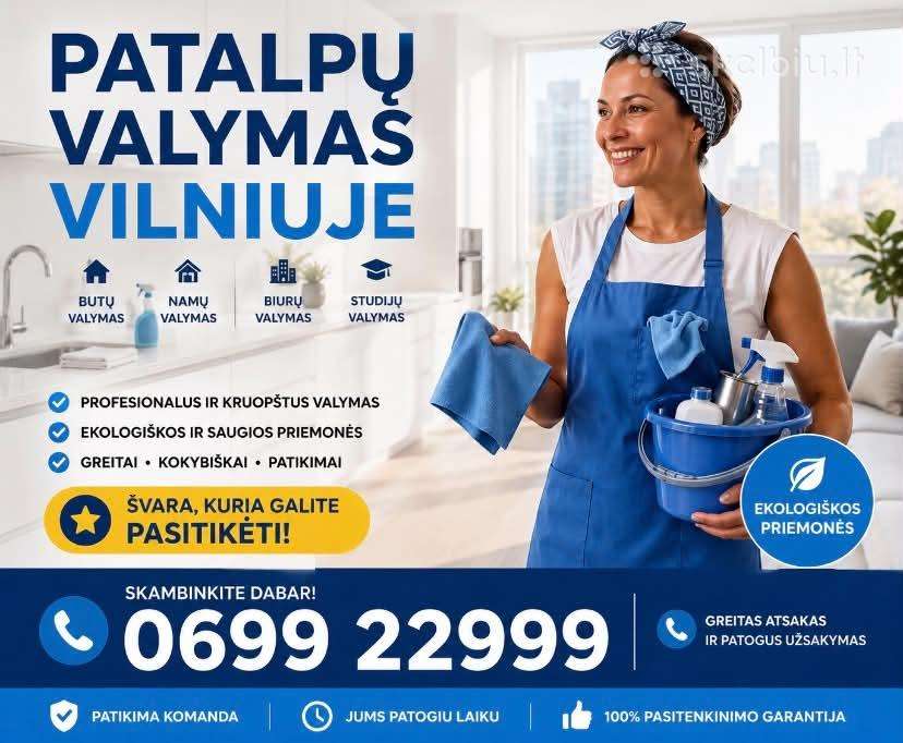 Butai prieš pardavimą turi blizgeti