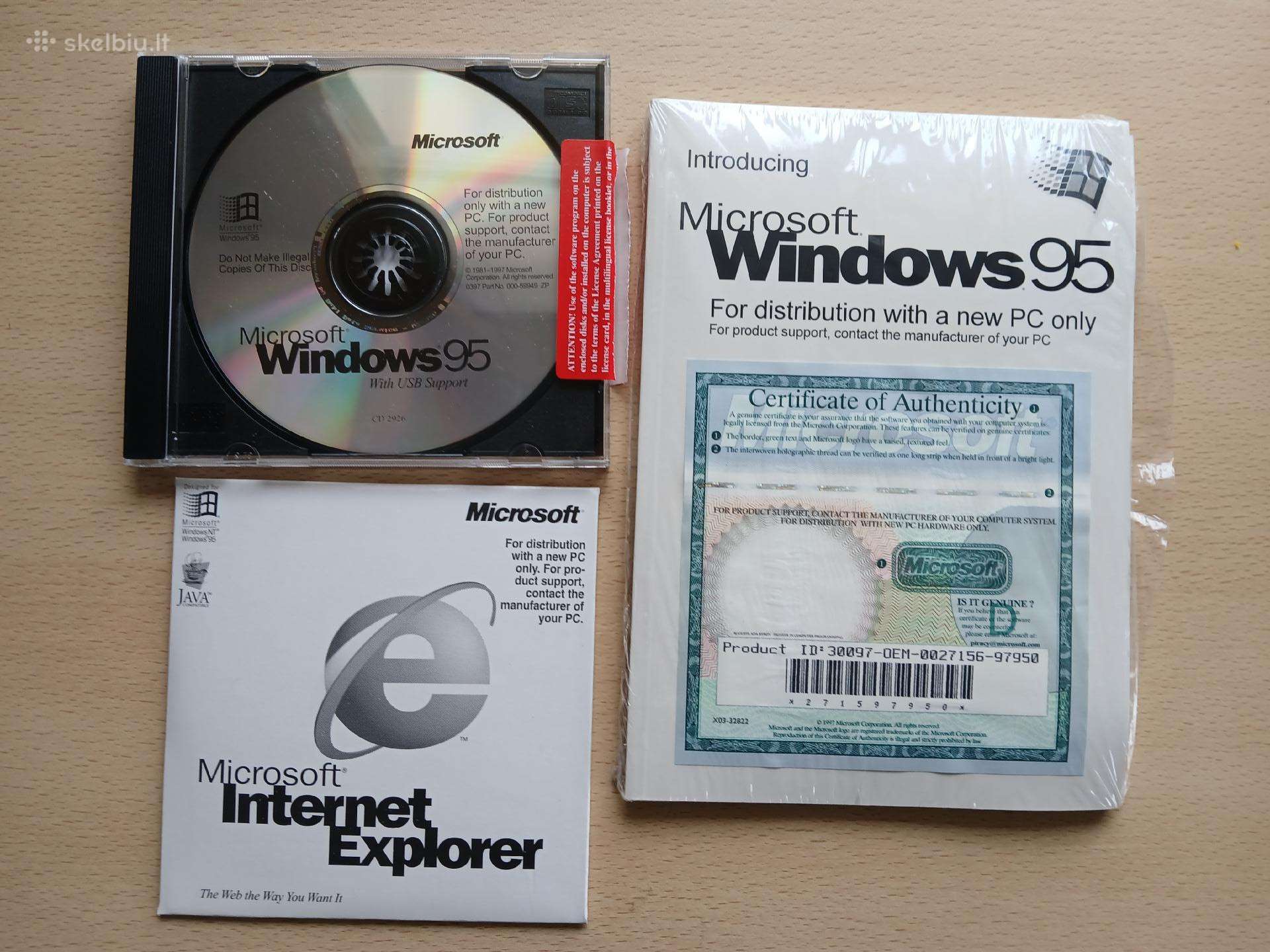Win 95 (Usb Support) + Coa Pilnas Oem komplektas