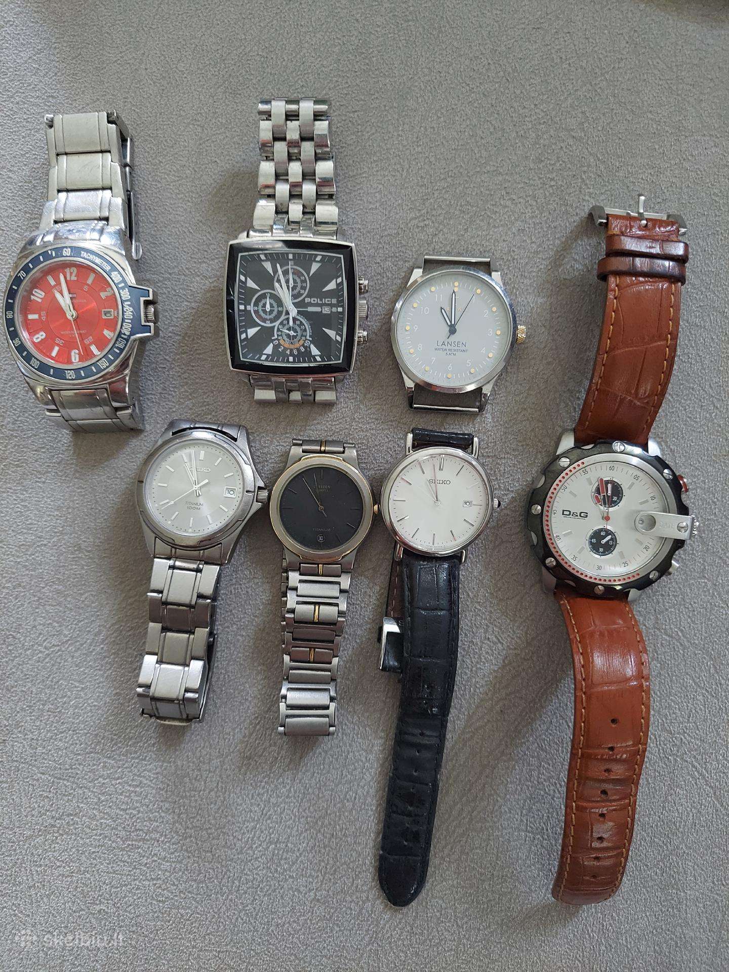 Laikrodžiai seiko,citizen, dolce gabana ir kiti