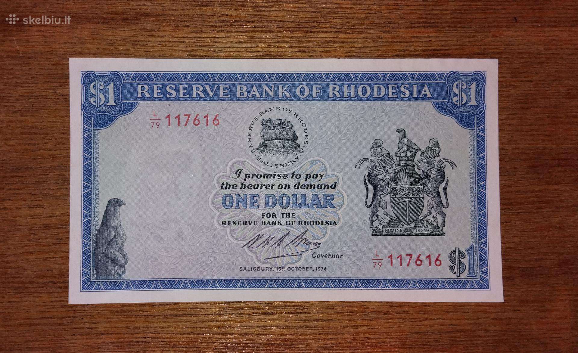 Rodežos 1 $ banknotas