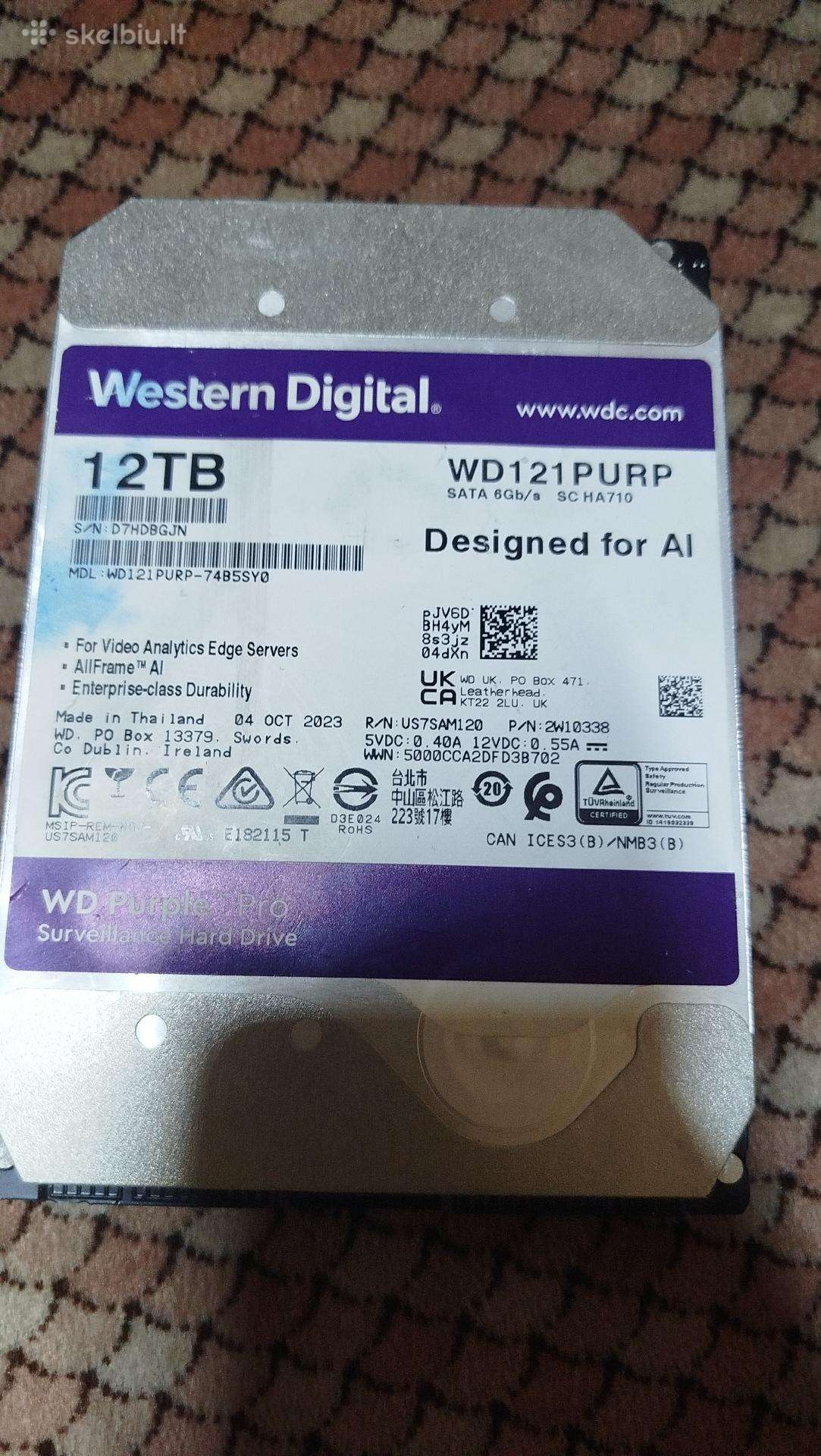 Kietasis diskas Western Digital Purple 12tb