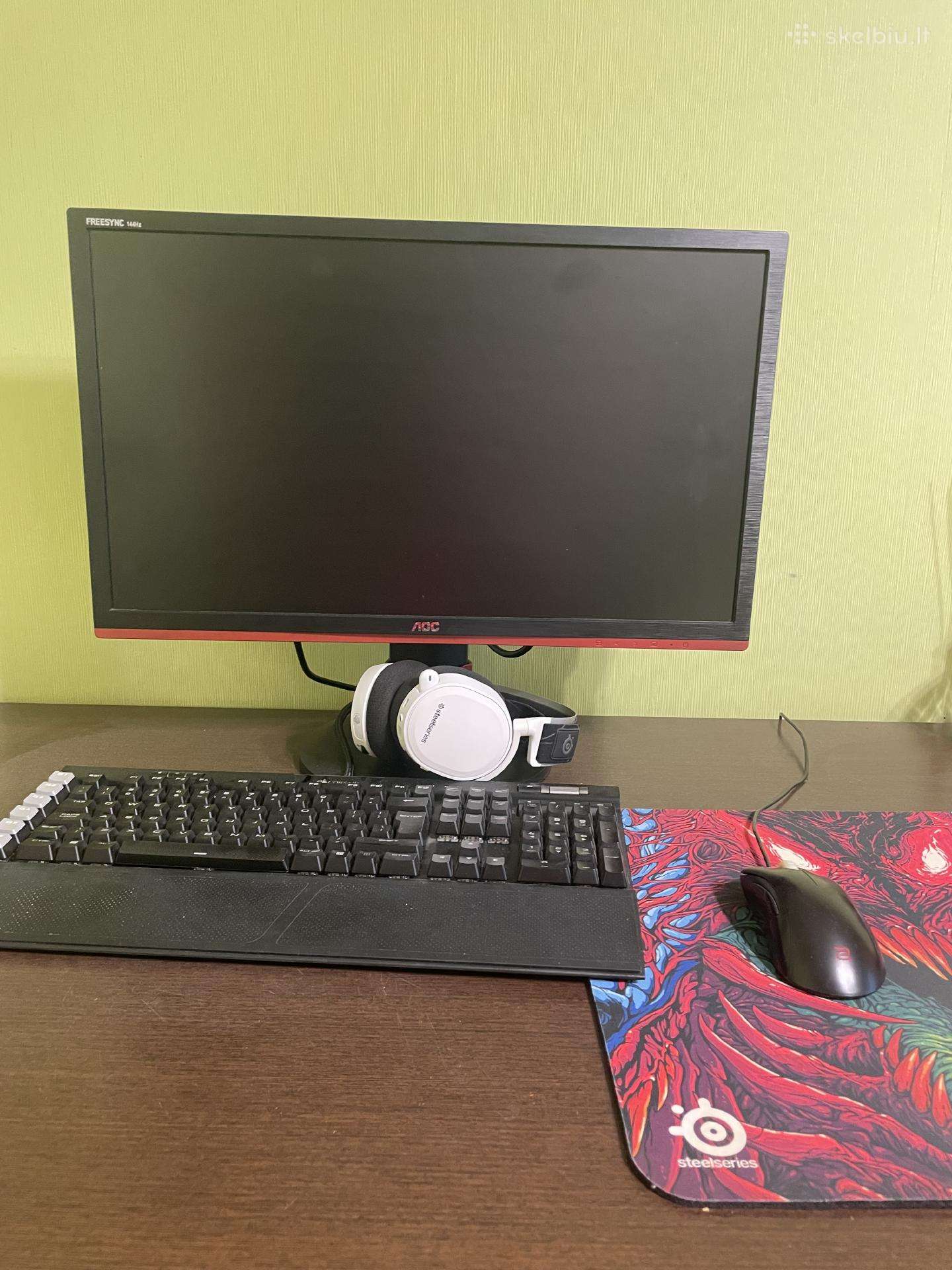 Aoc g2460pf, steelseries arctis 7,corsair keyboard