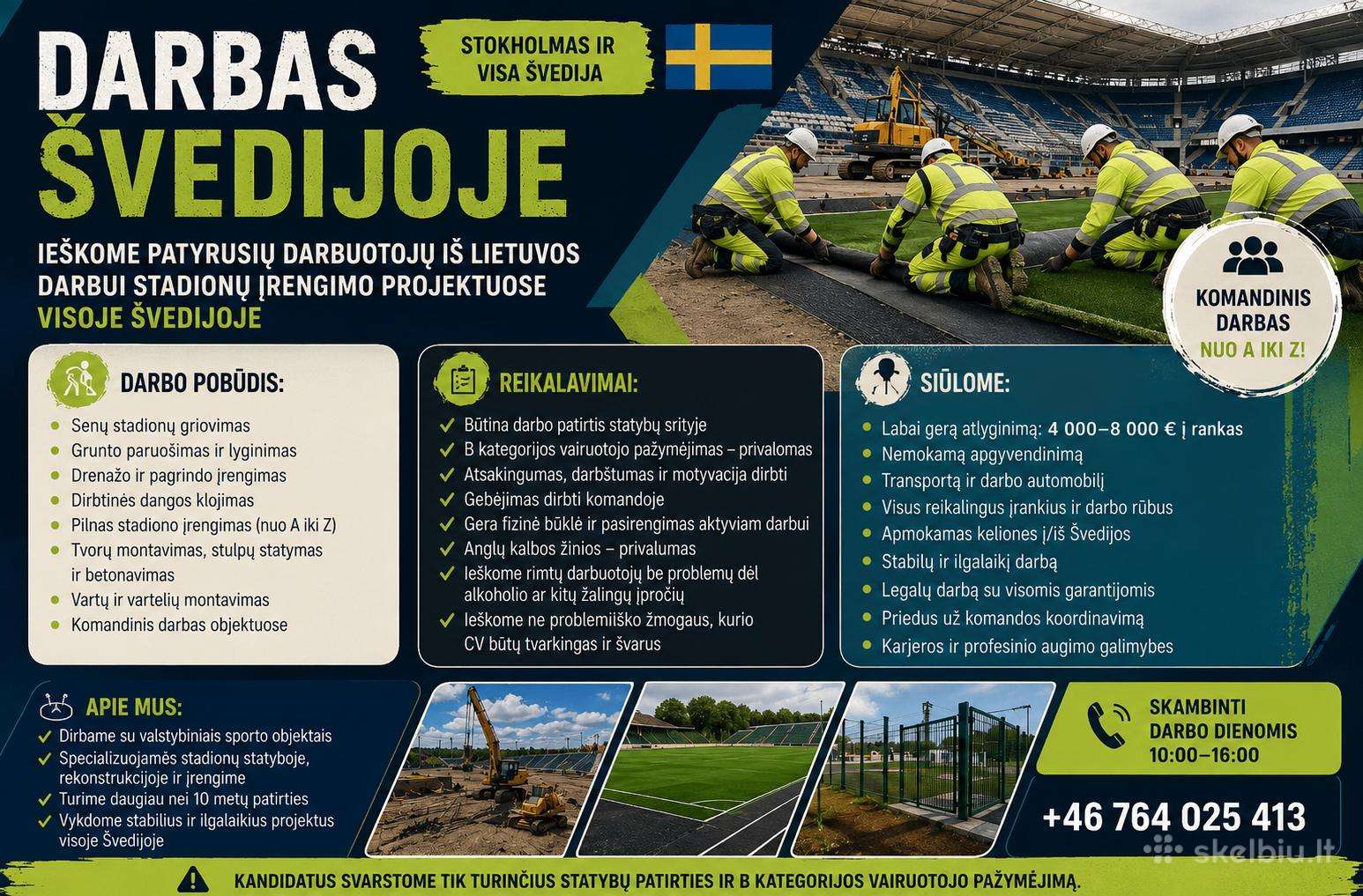 Darbas Švedijoje!