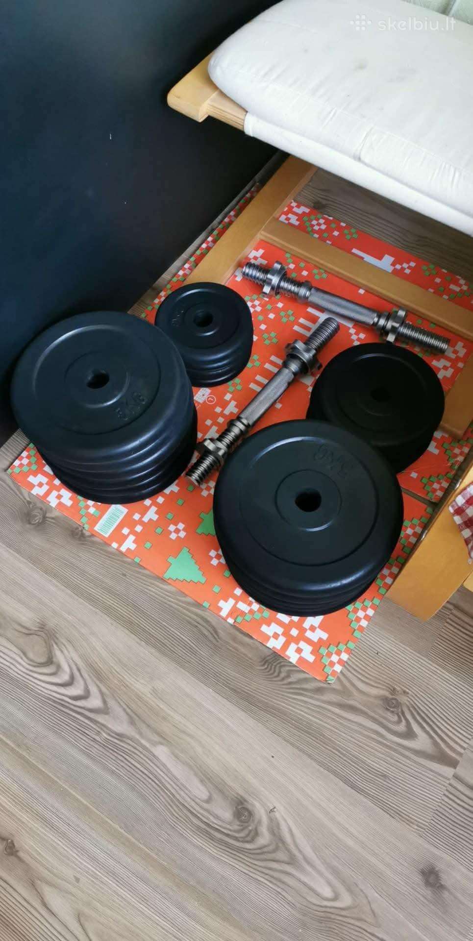 Hantelei 2x40kg Gumuoti