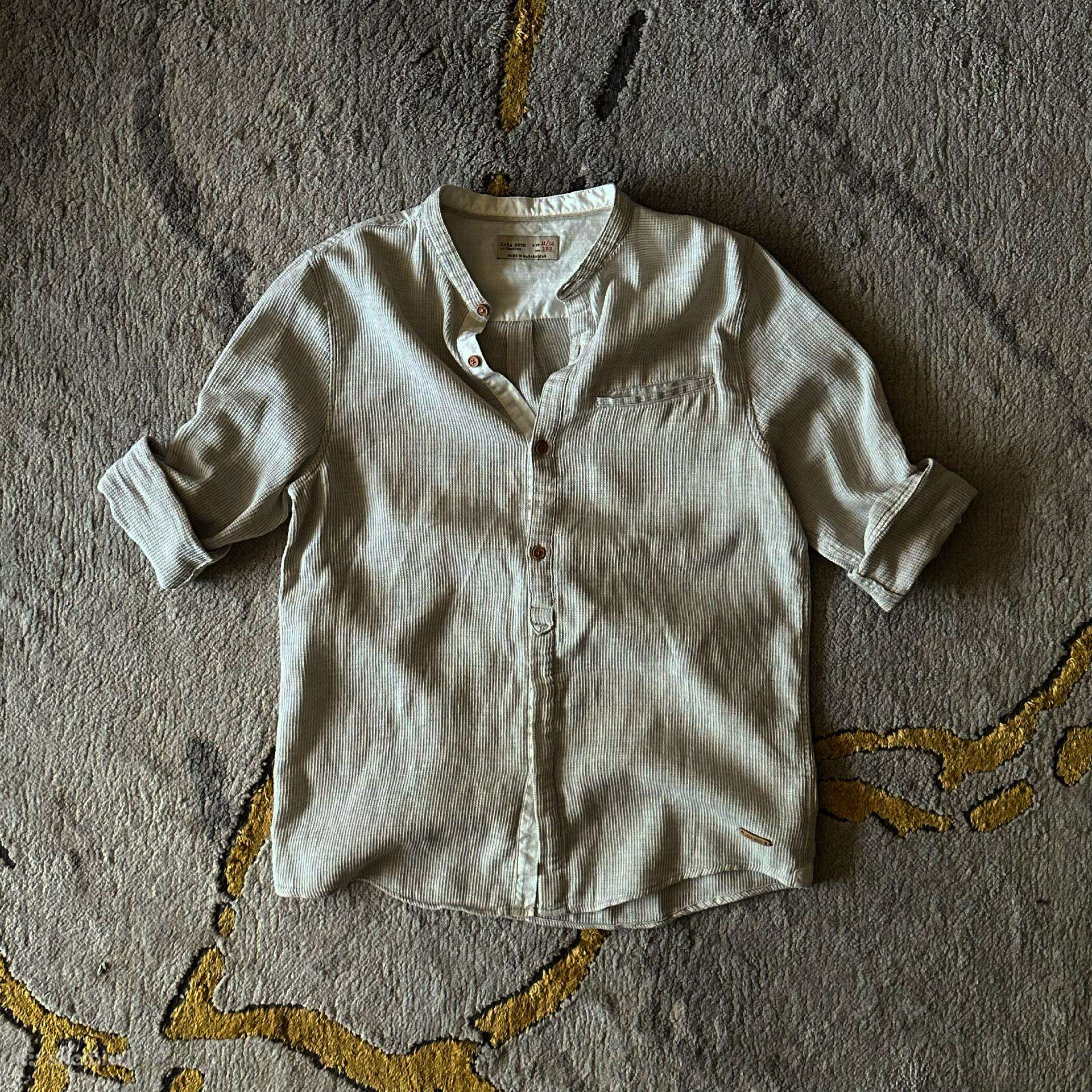 Zara Boys marškiniai smėlio spalvos, dryžuoti