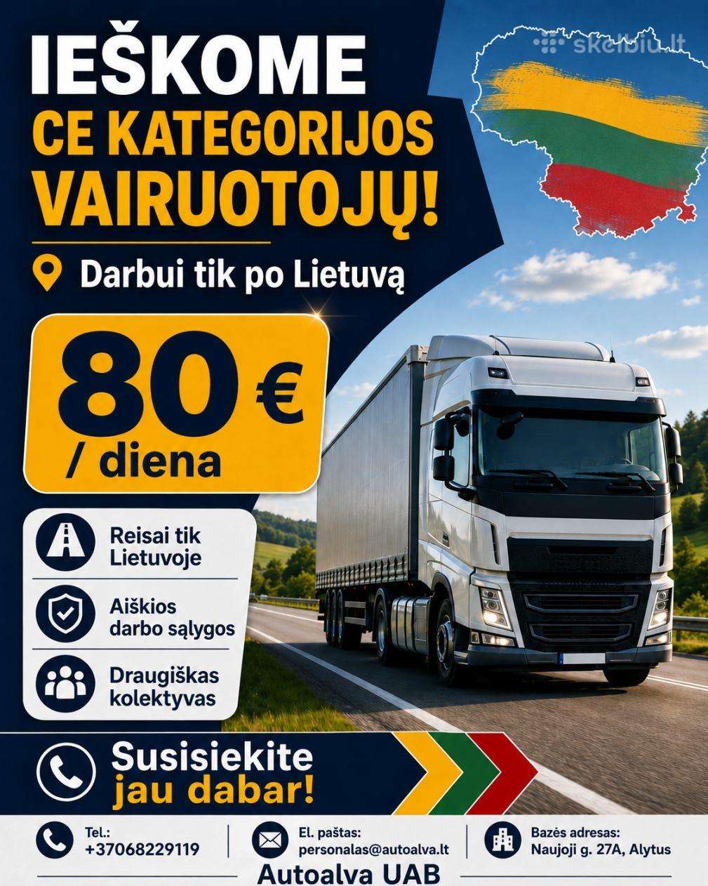 Ieškome CE Kategorijos Vairuotojų Lietuvoje!