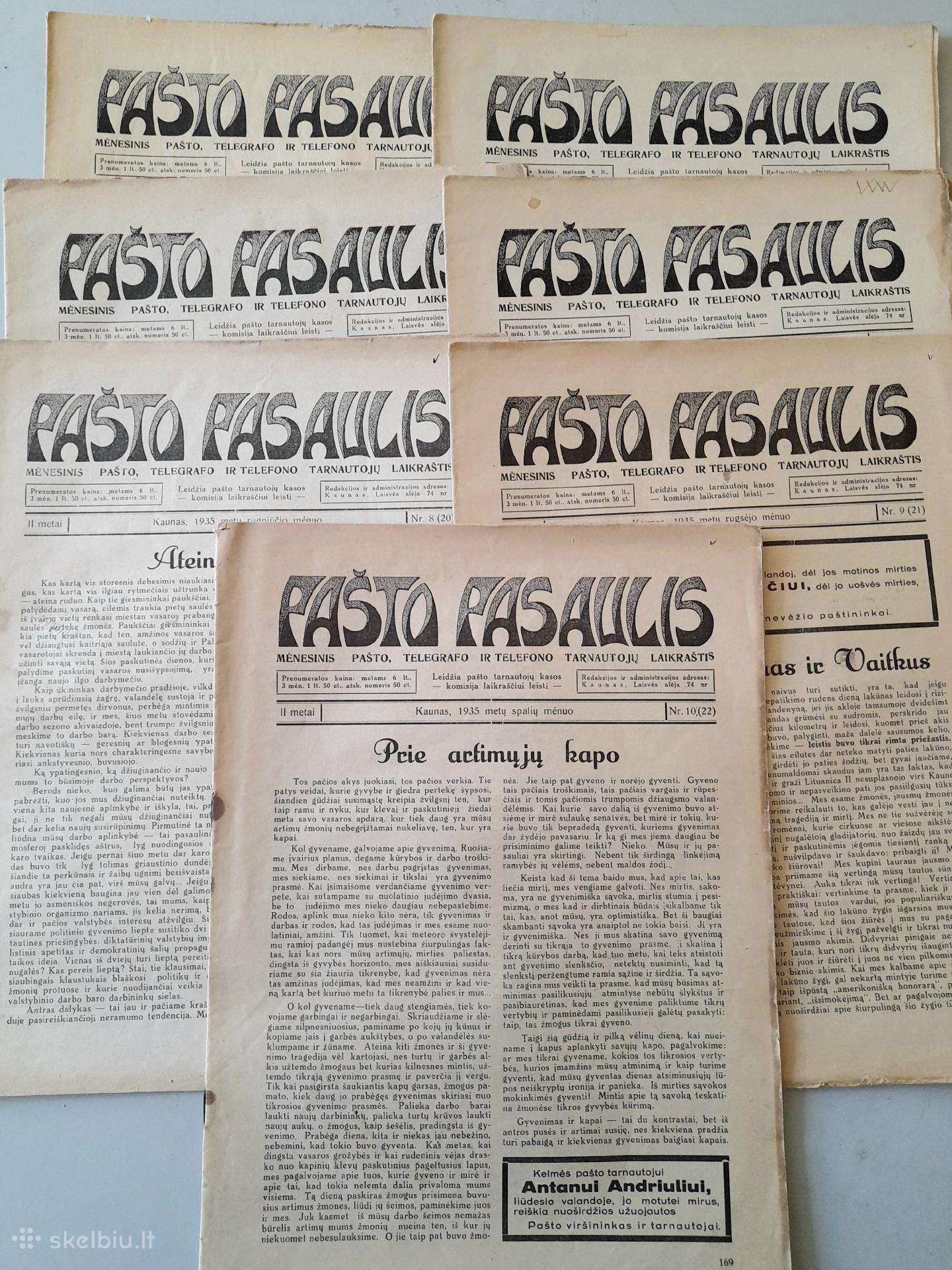 "Pašto Pasaulis" 1935m.