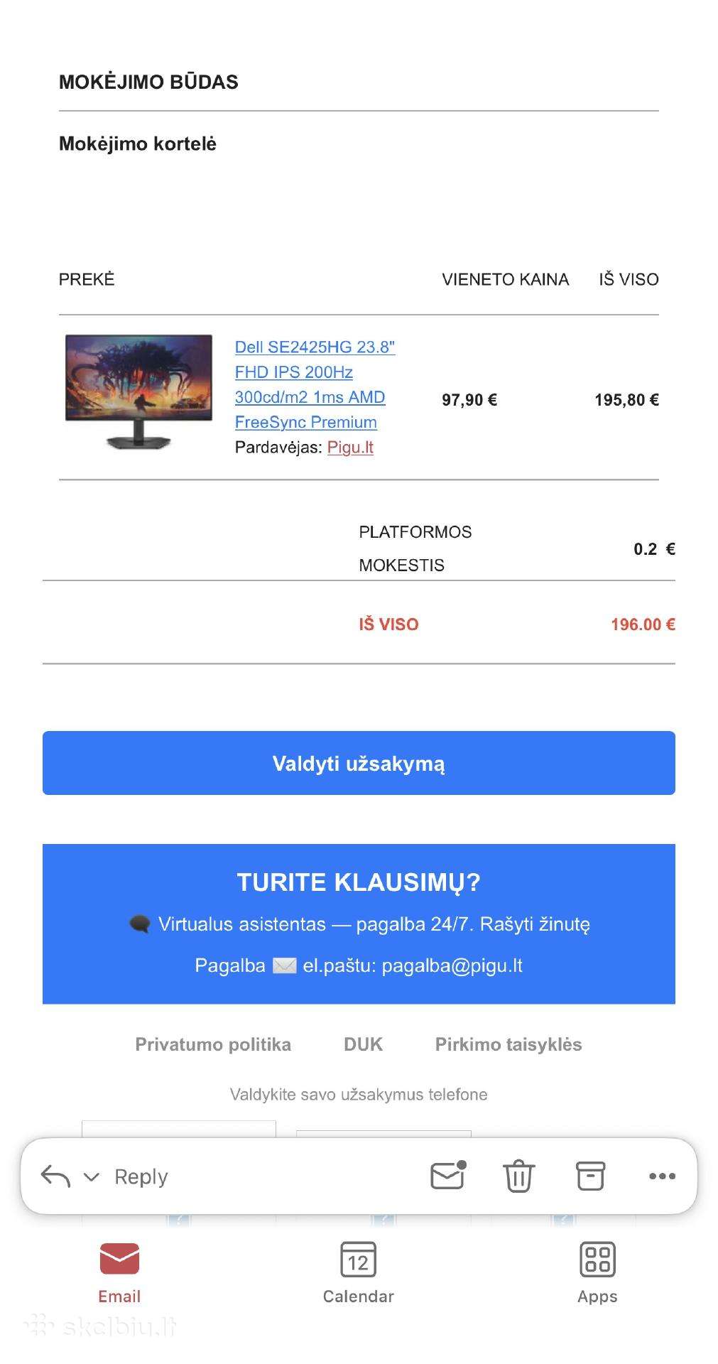 Dell Se2425hg 23.8 monitoriai