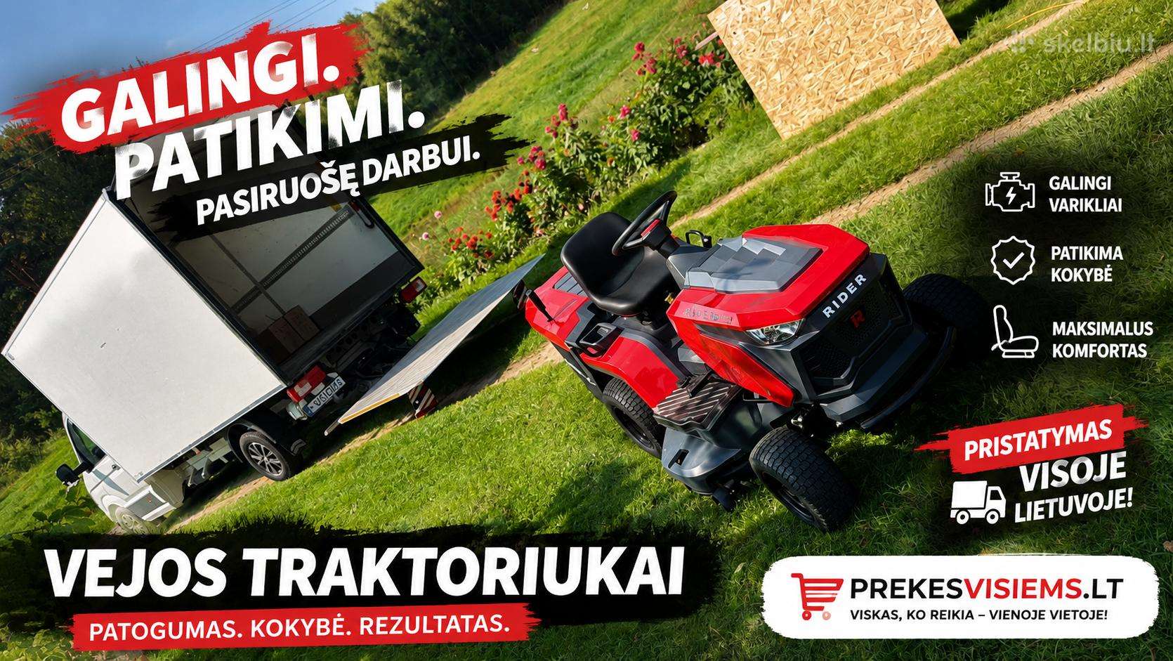 Vejos traktoriukai Rider Geriausia Kaina