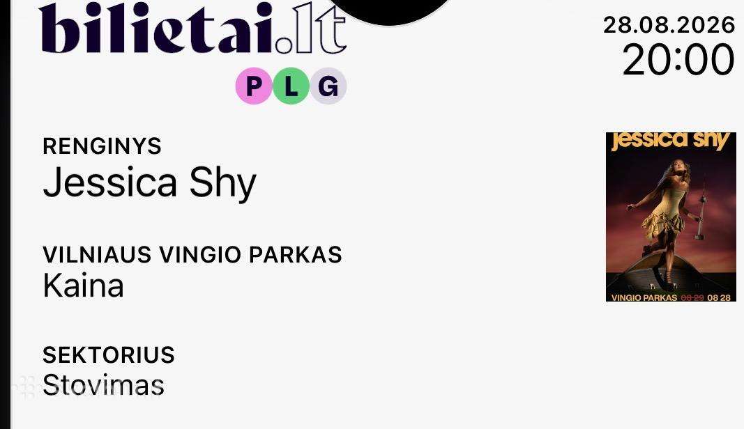 4 Bilietai Jessica Shy