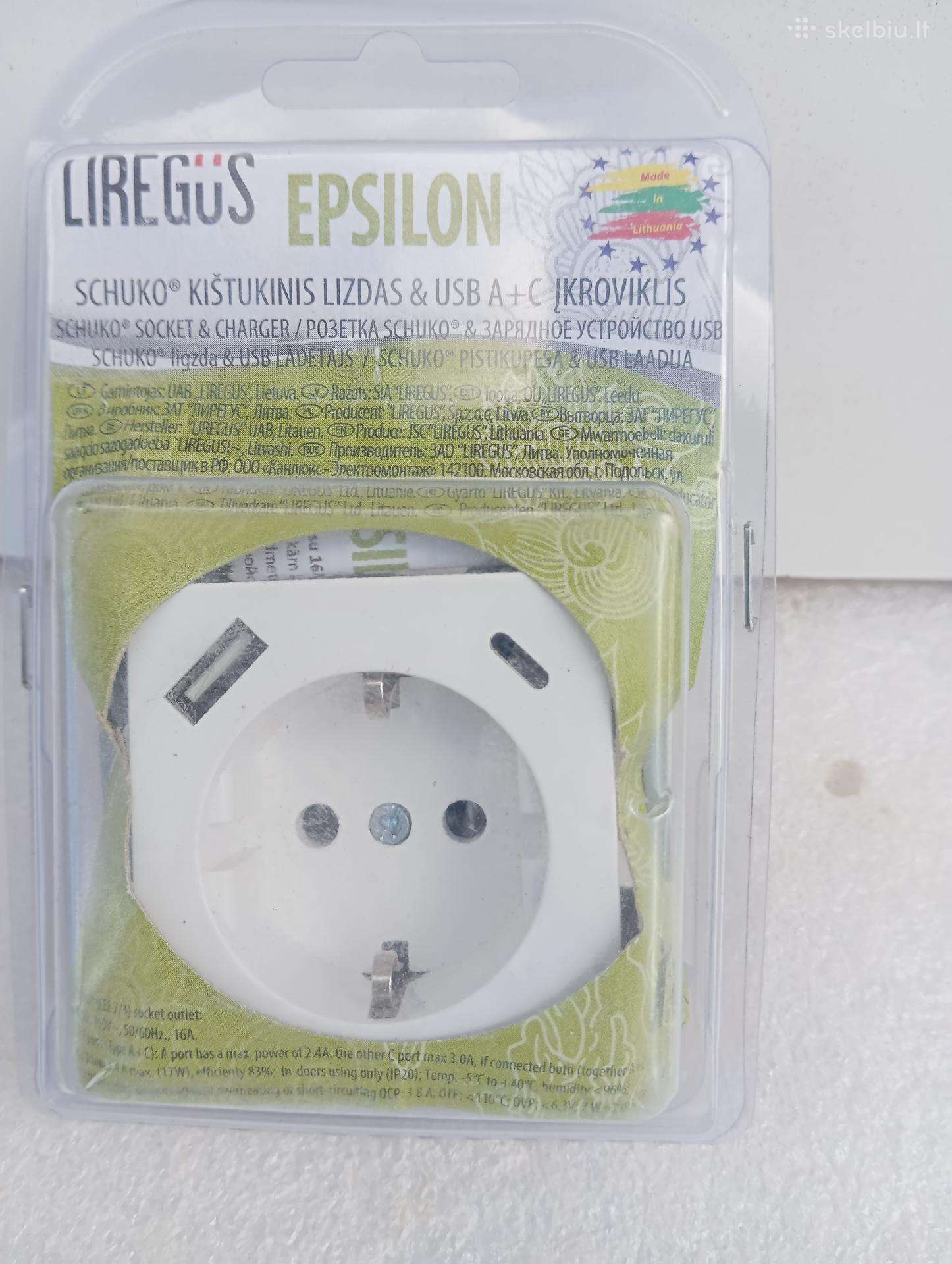 Elektros lizdas- Usb kroviklis