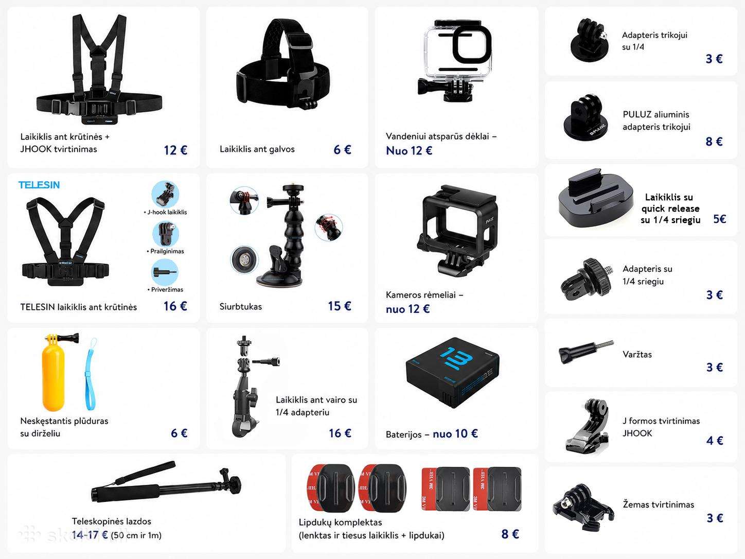 Gopro, Dji, Insta - Aksesuarai - nauji priedai
