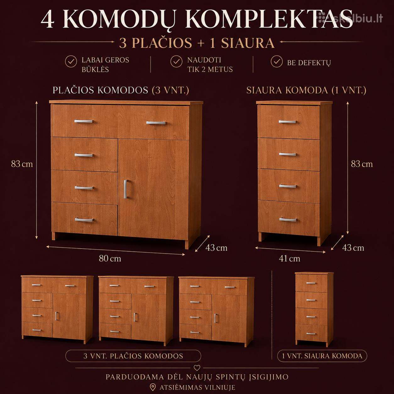 Komodos l.geros būklės