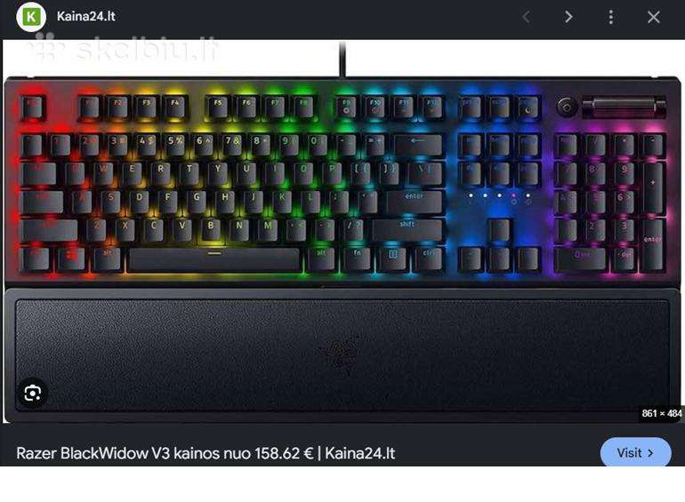 Razer Blackwidow V3 klaviatūra