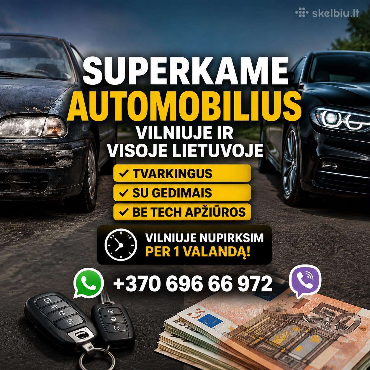Už Jūsų Automobilį Sumokėsime Daugiau!