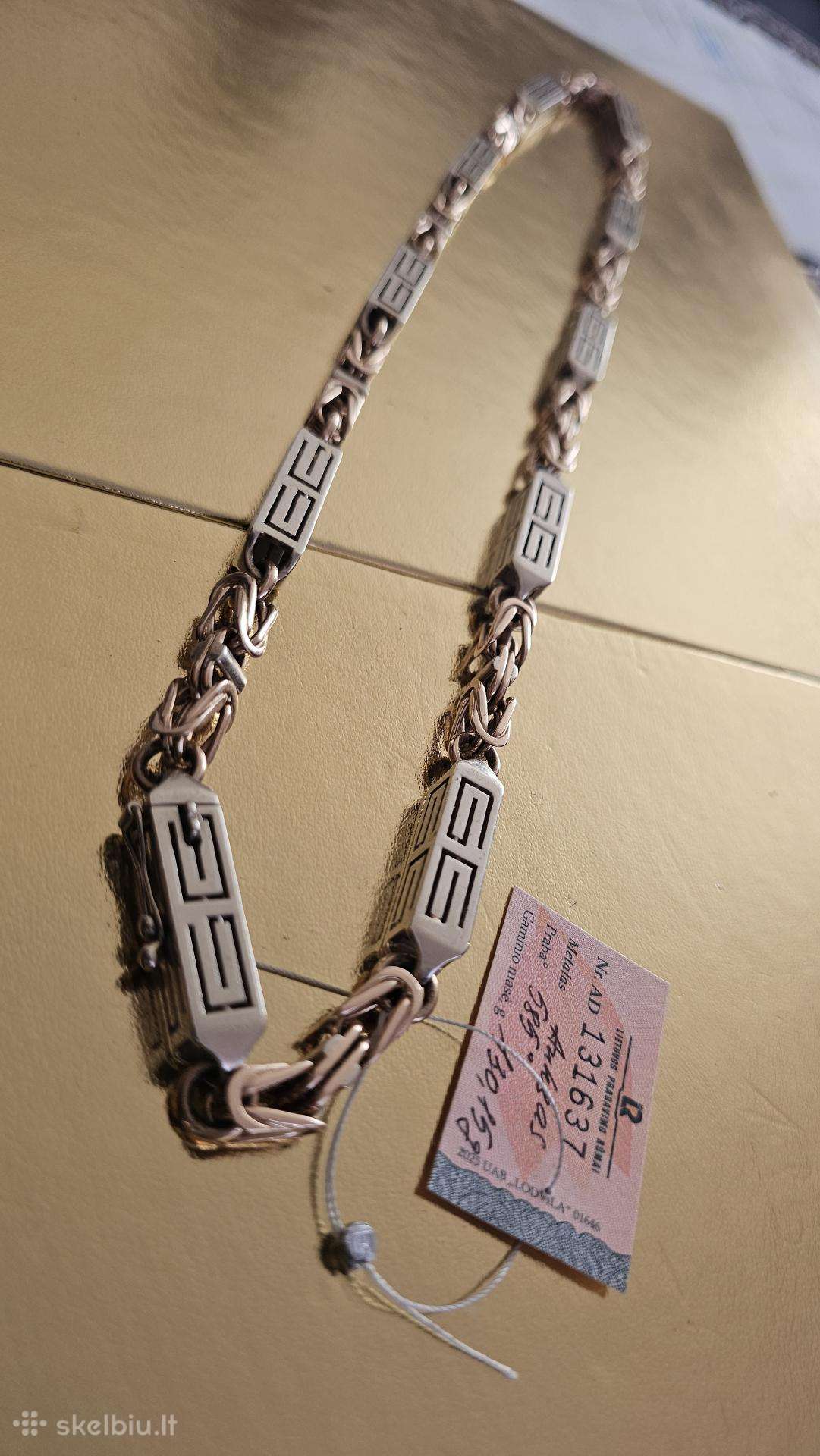 Auksinė grandinėlė su baltu auksu „gucci“ 130gr