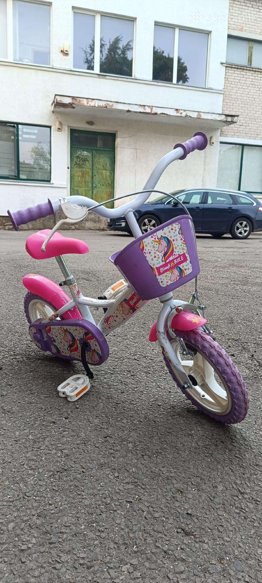 Vaikiškas dviratis mergaitei+ šoniniais ratukai