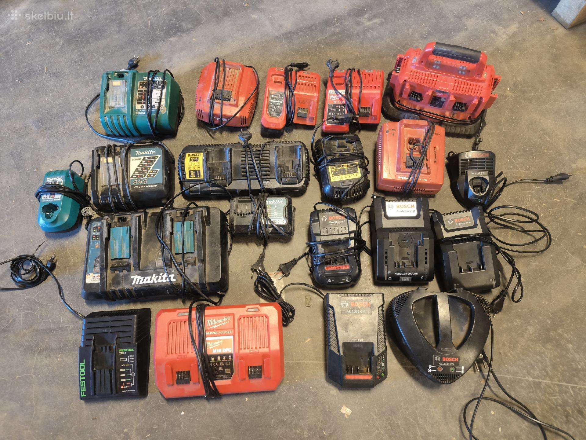 Makita Milwaukee Dewalt Hilti Bosch pakrovejai
