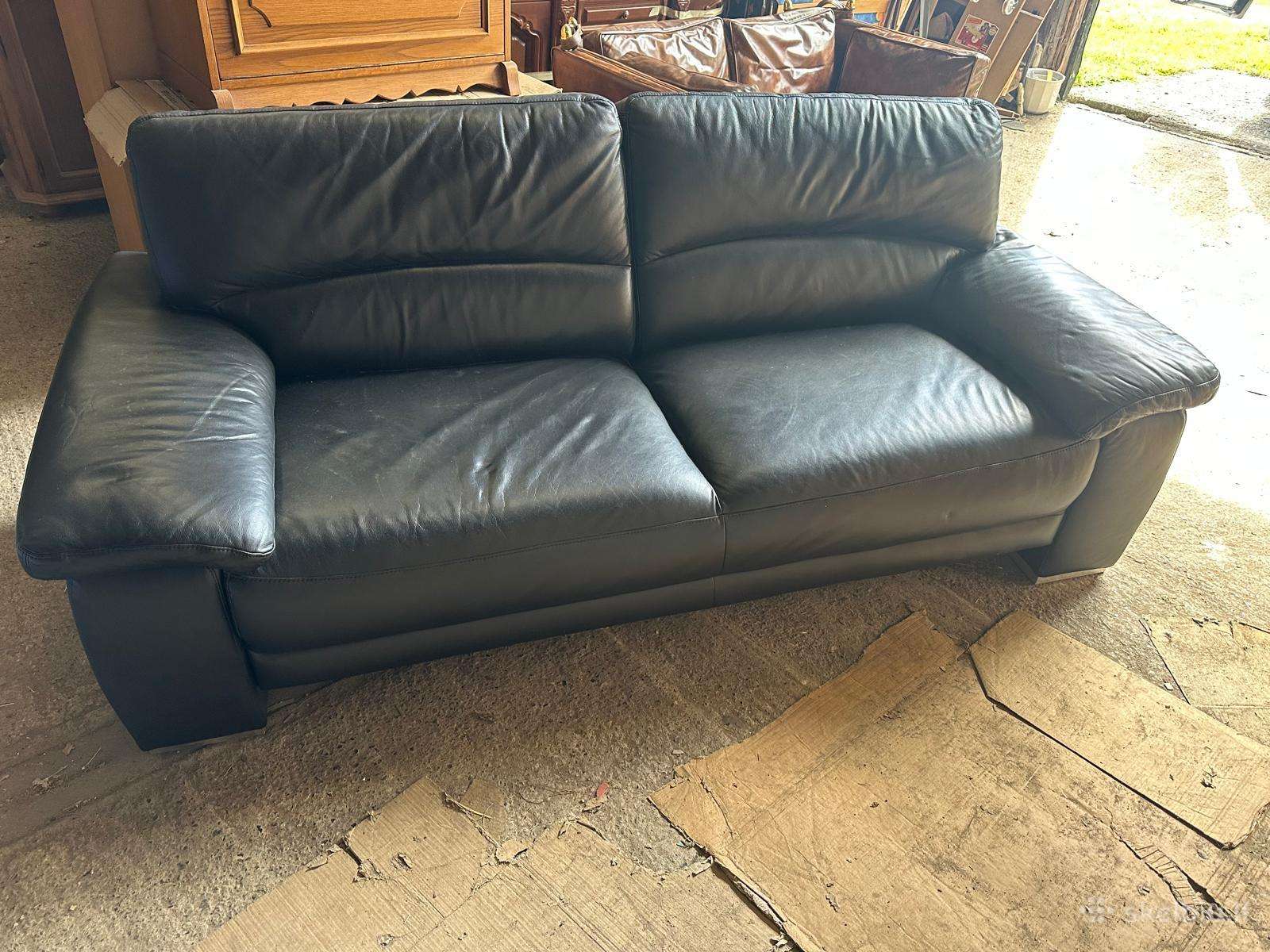 Miegama odinė sofa
