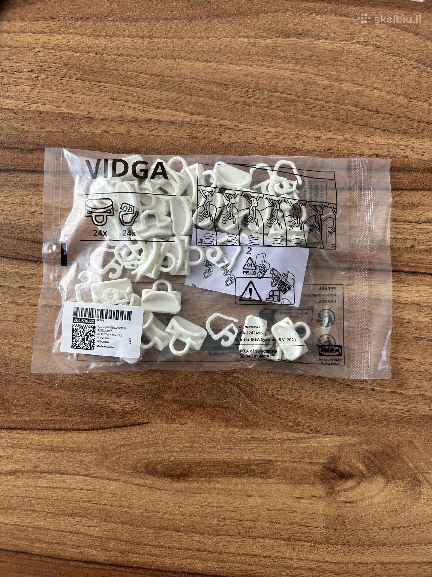 Ikea Vidga šliaužikliai ir kabliukai
