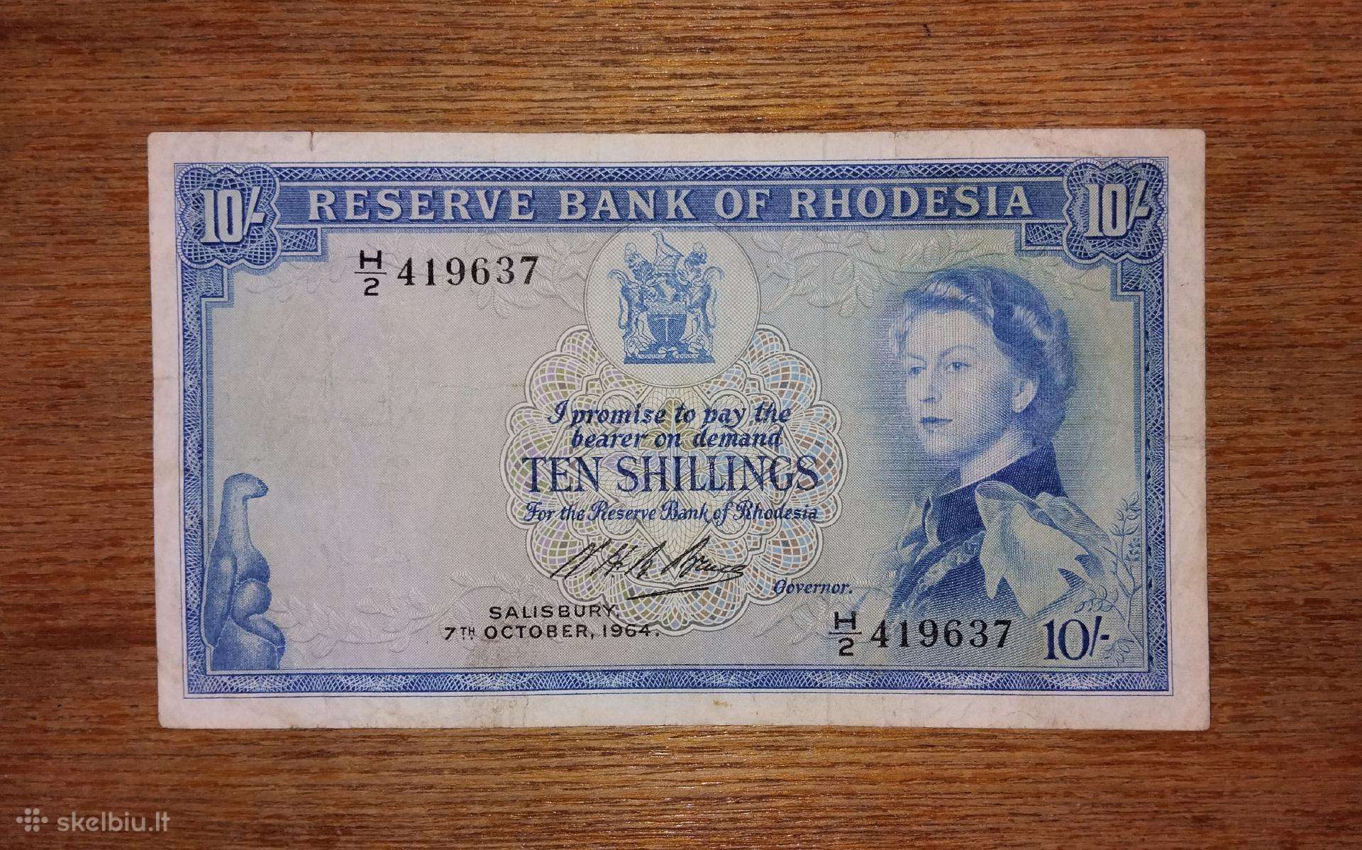 Rodežos 10 šilingu banknotas