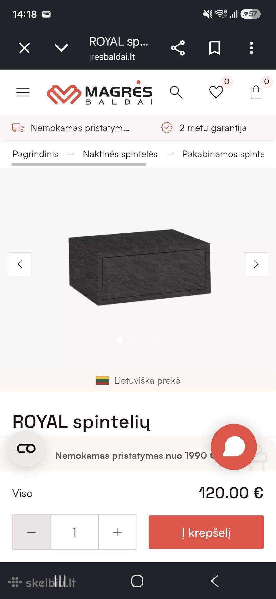 Naktinė spintelė magrės baldai 2vnt