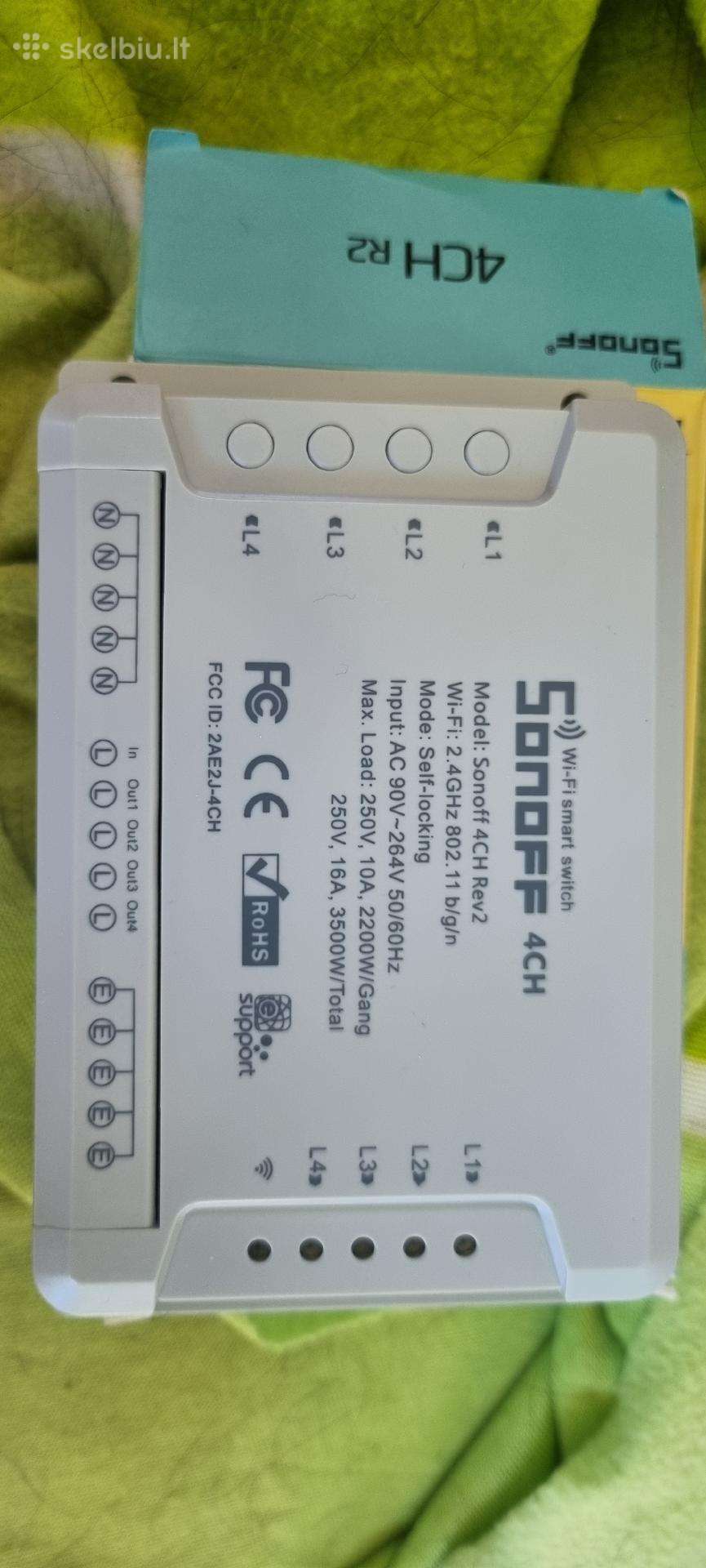 „sonoff“ 4 kanalų „WiFi“ išmanusis jungiklis