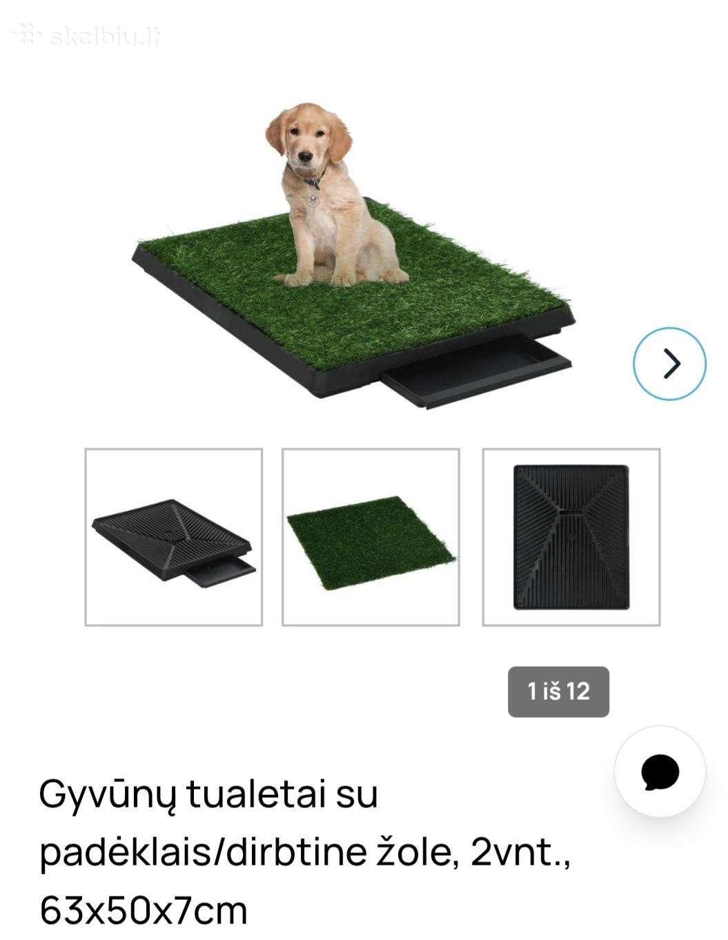 Šuns tuoletas su padėklu/dirbtinė žolė 2 vnt