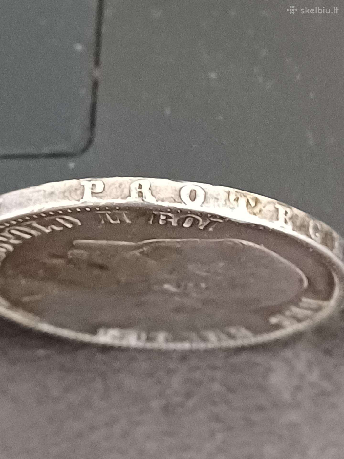 Sidabrine moneta 1871m. 5 frankai Belgija - 55 eur