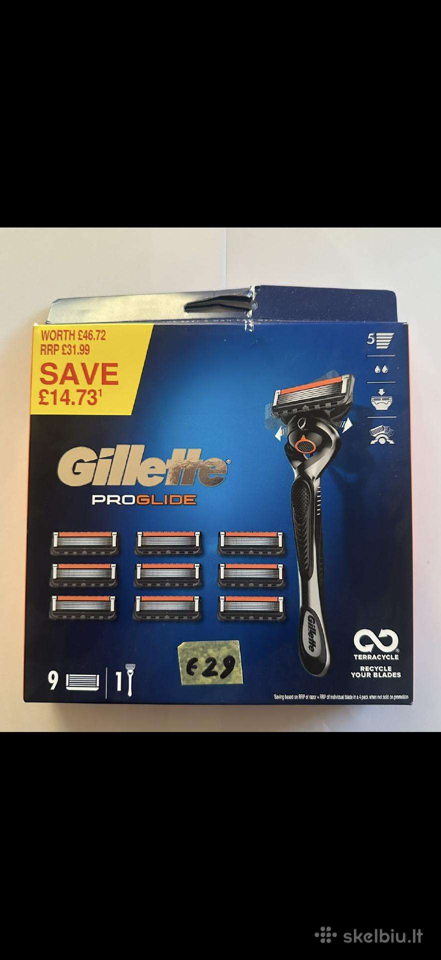100%originalūs Gillette skutimosi peiliukai is UK