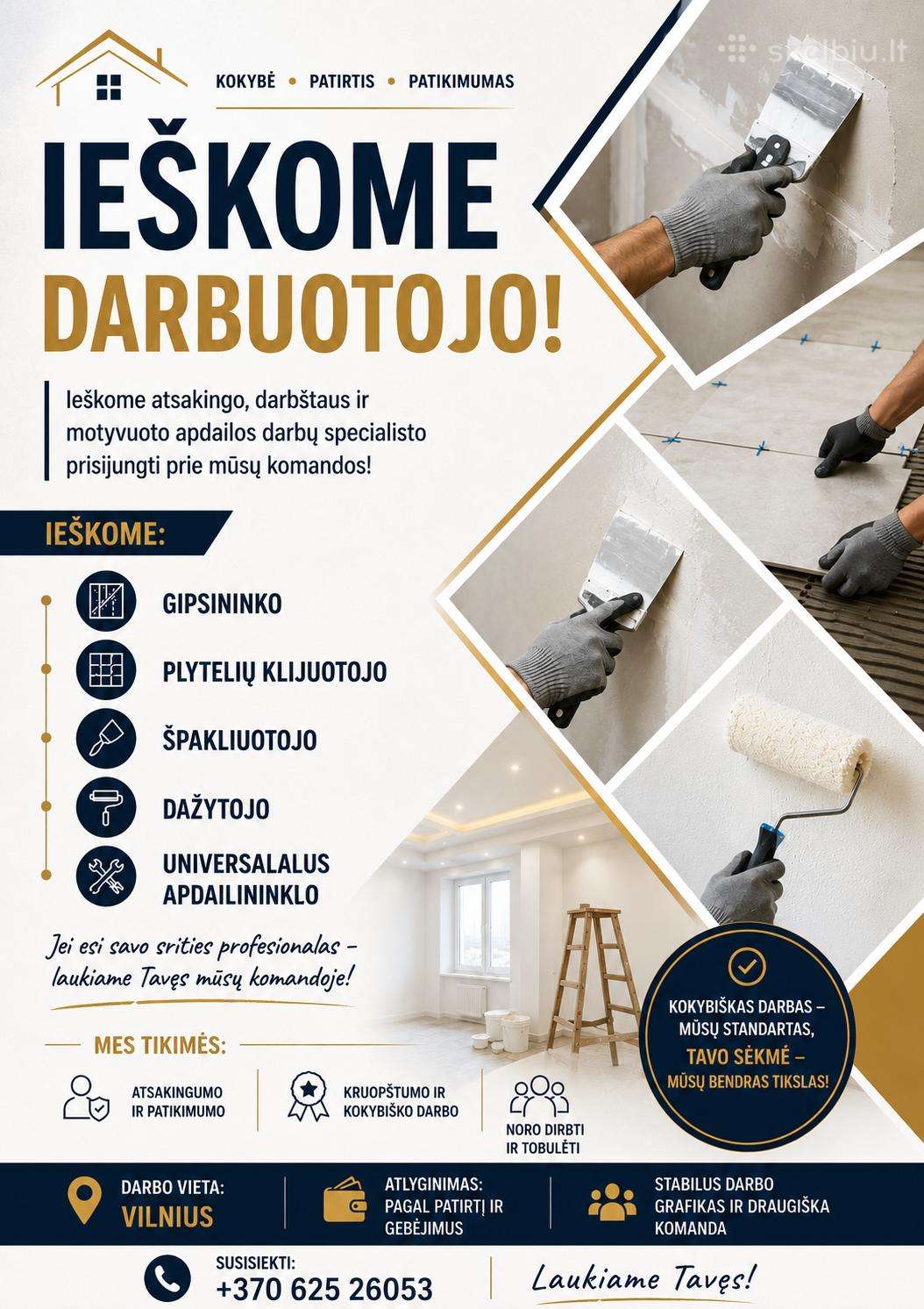 Ieškome darbuotojų