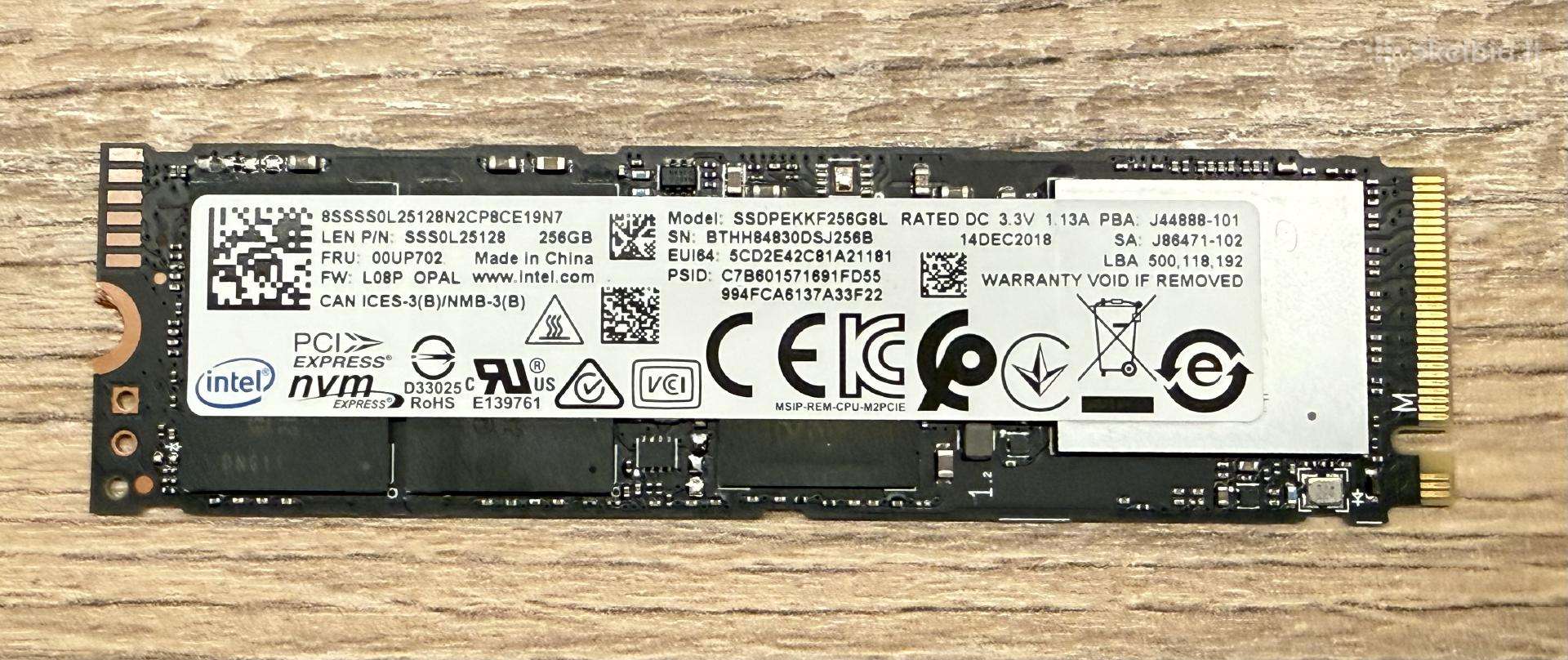 Intel SSD 256gb M.2 Nvme