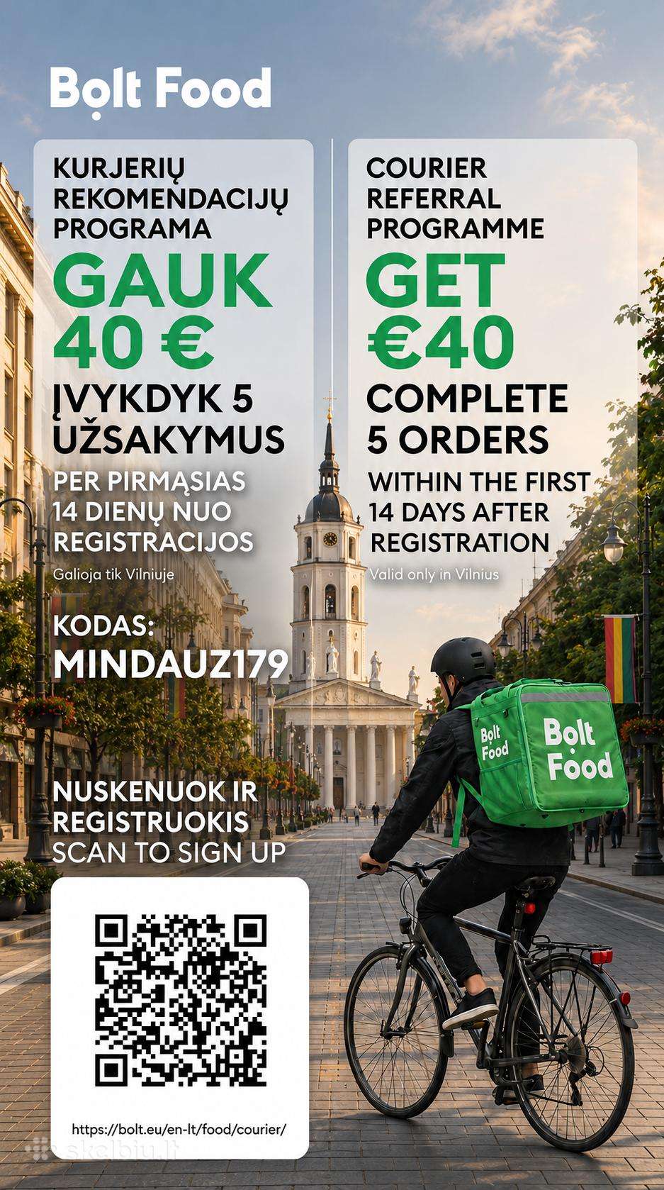 Bolt Courier pakvietimo kodas