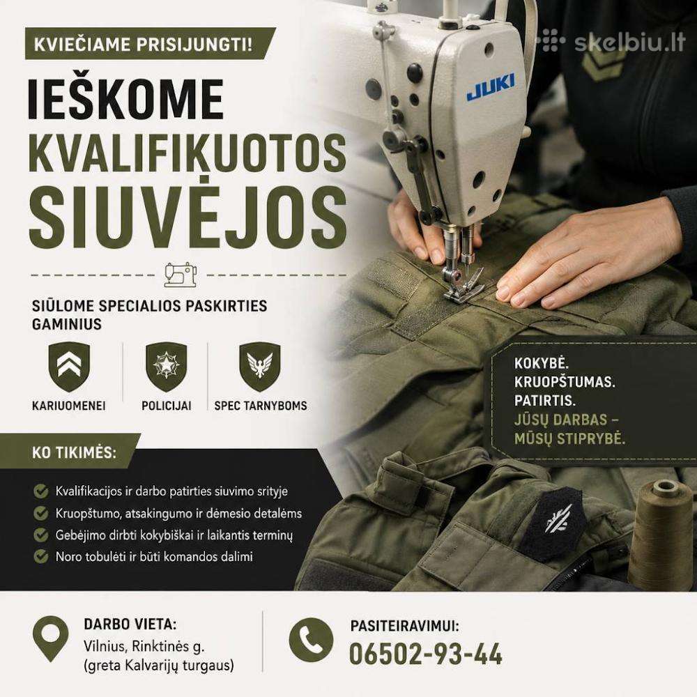 Siuvėjos darbas Vilniuje