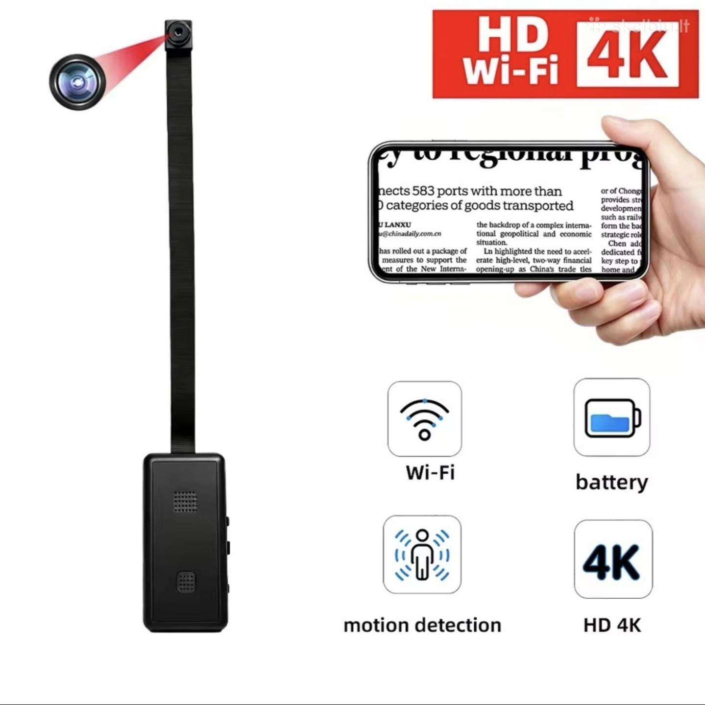 4k raiškos WiFi mini Kamera Tekstui