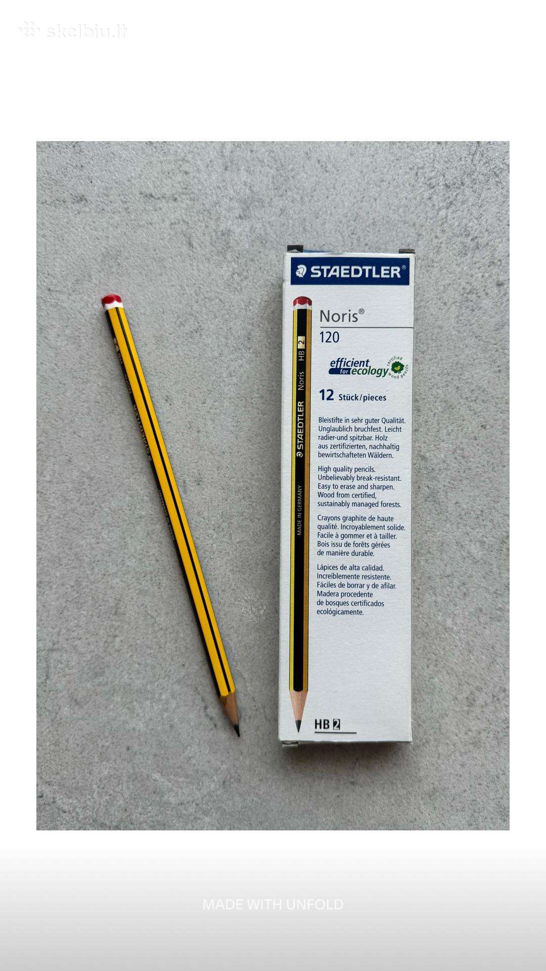 Naujų Staedtler Hb2 pieštukų rinkinys