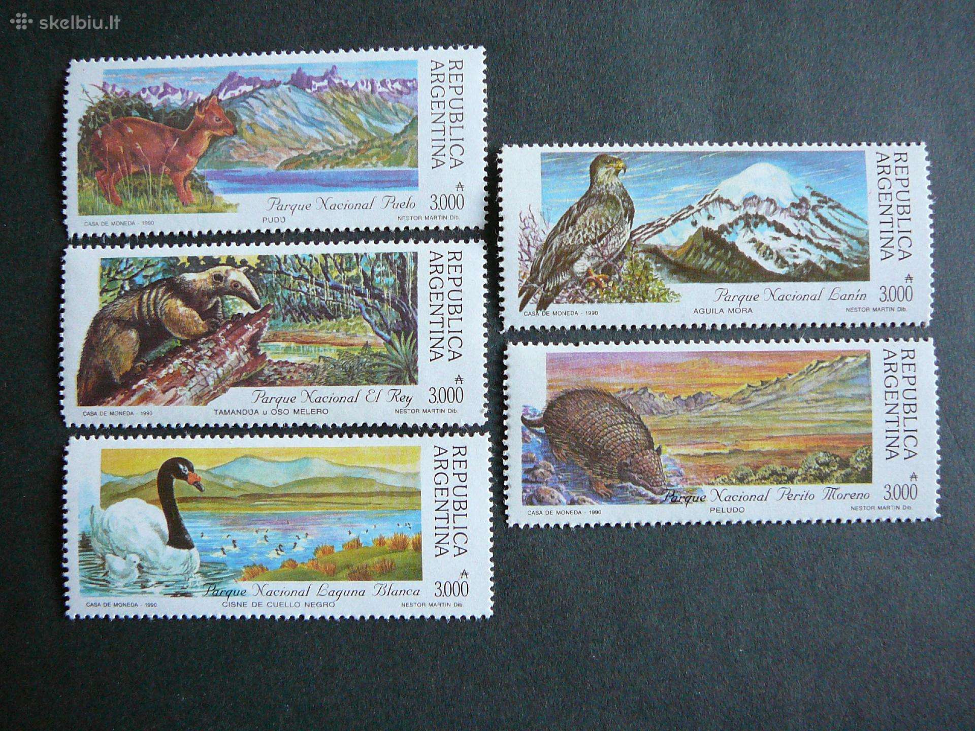 Pauksciai Zverys Argentina 1990 Mnh arg12
