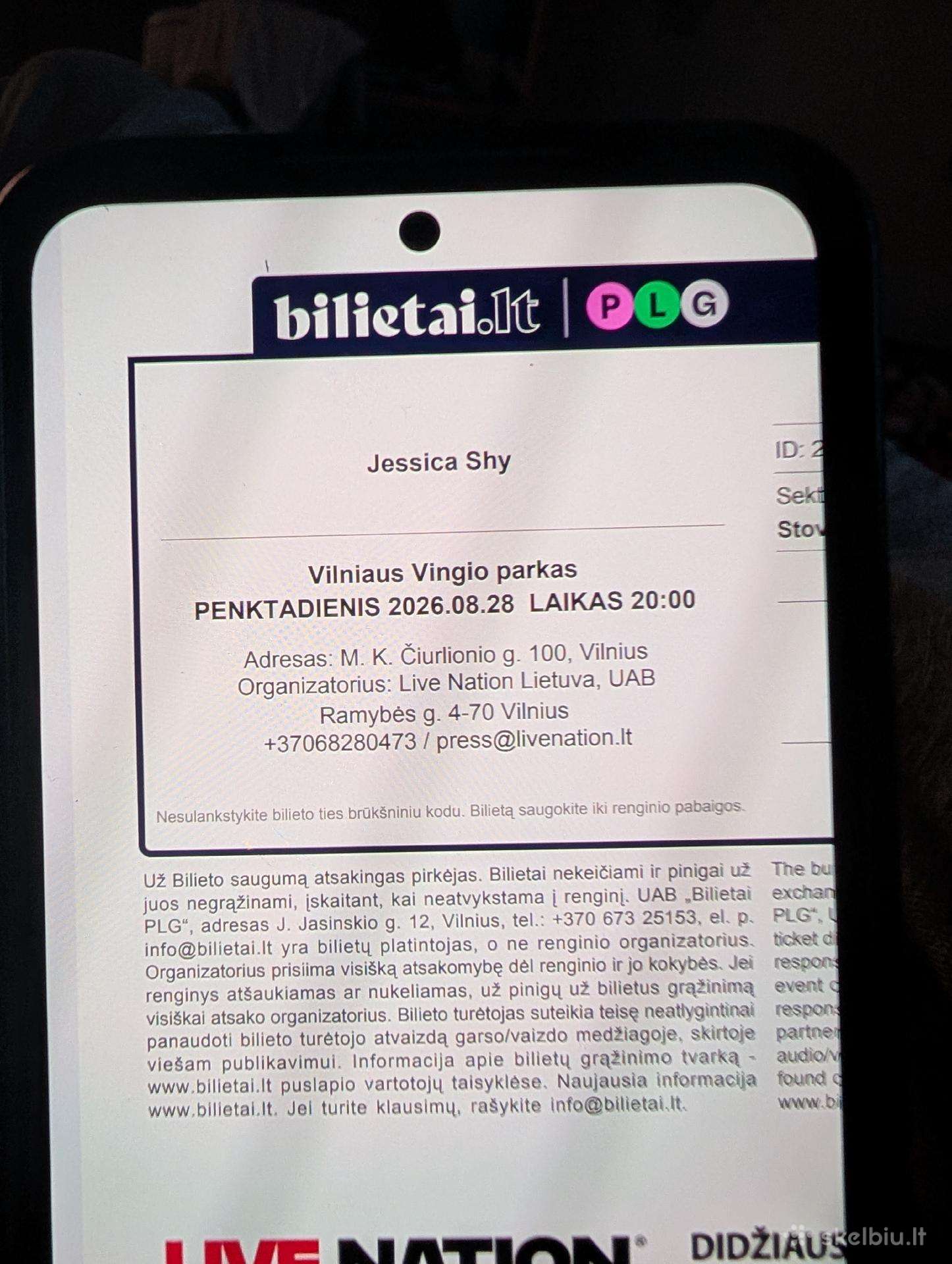 Parduodu 2 bilietus 8.28 diena