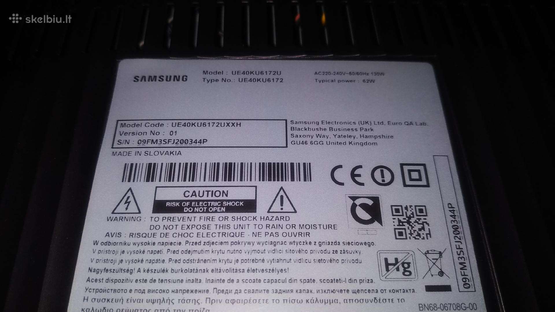 Samsung Ue40ku6172u Dalys