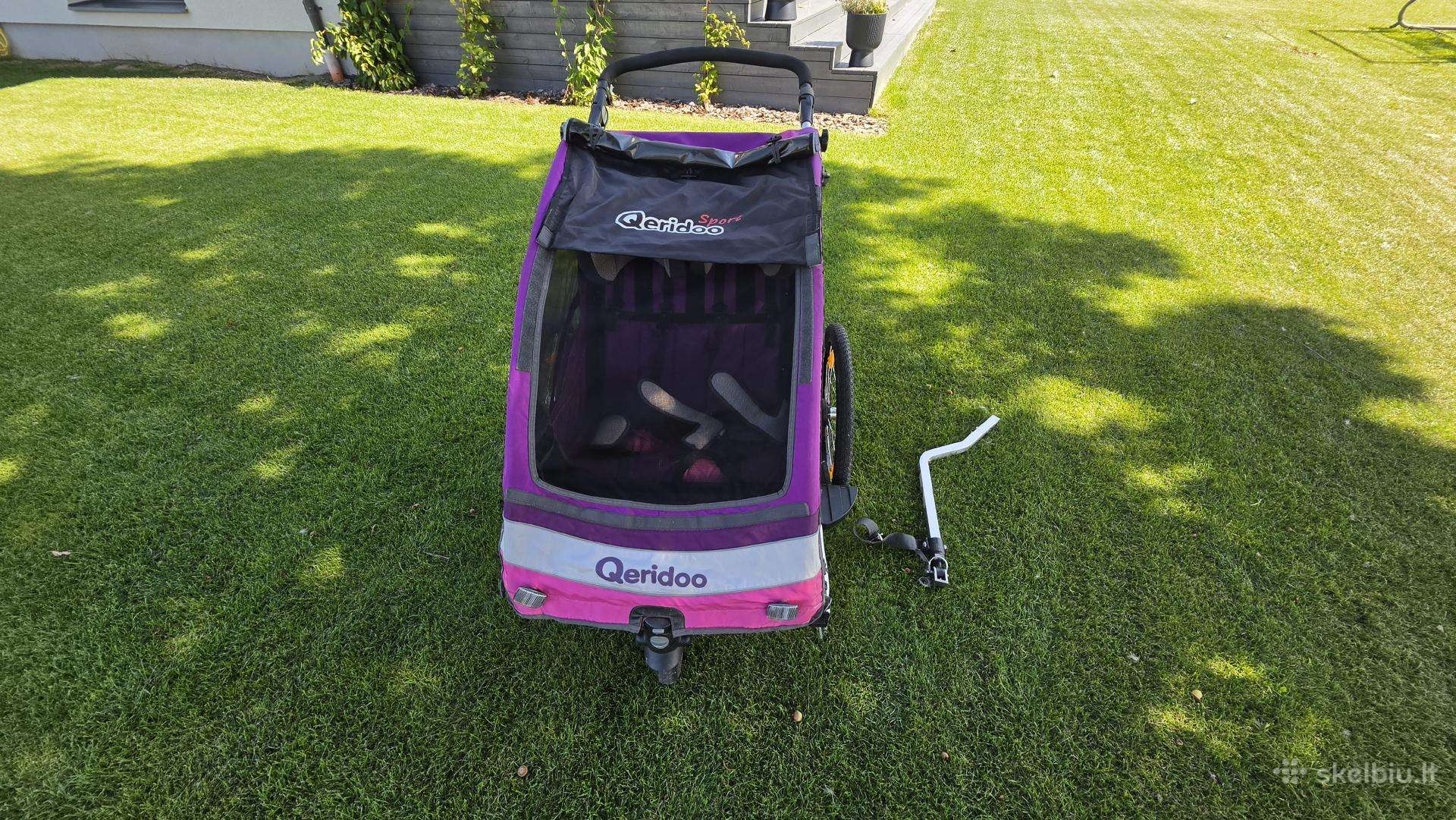 Dvivietė Qeridoo sportrex 2 dviračio priekaba.
