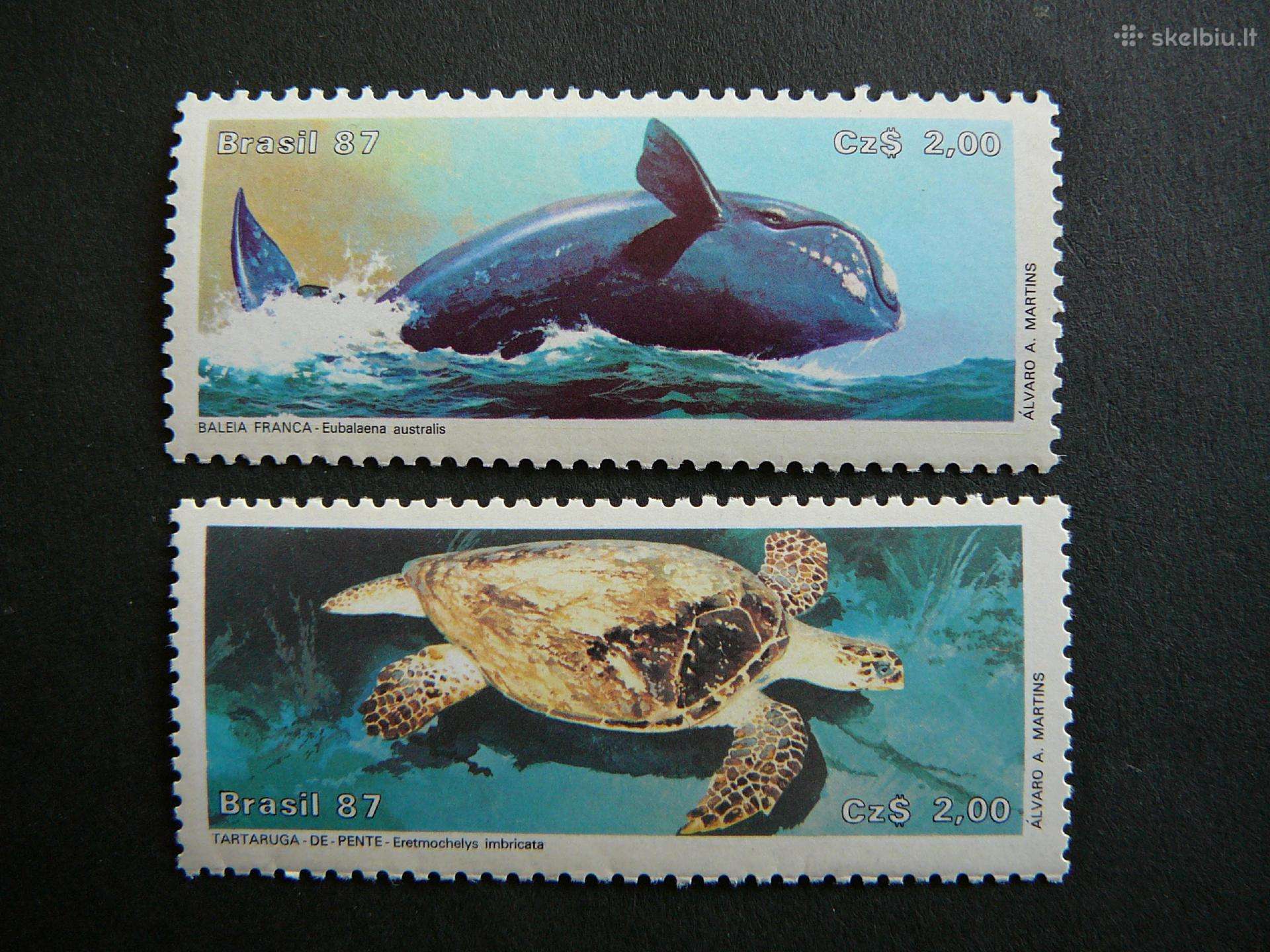 Vezliai Banginiai Brazilija 1987 svarus br252