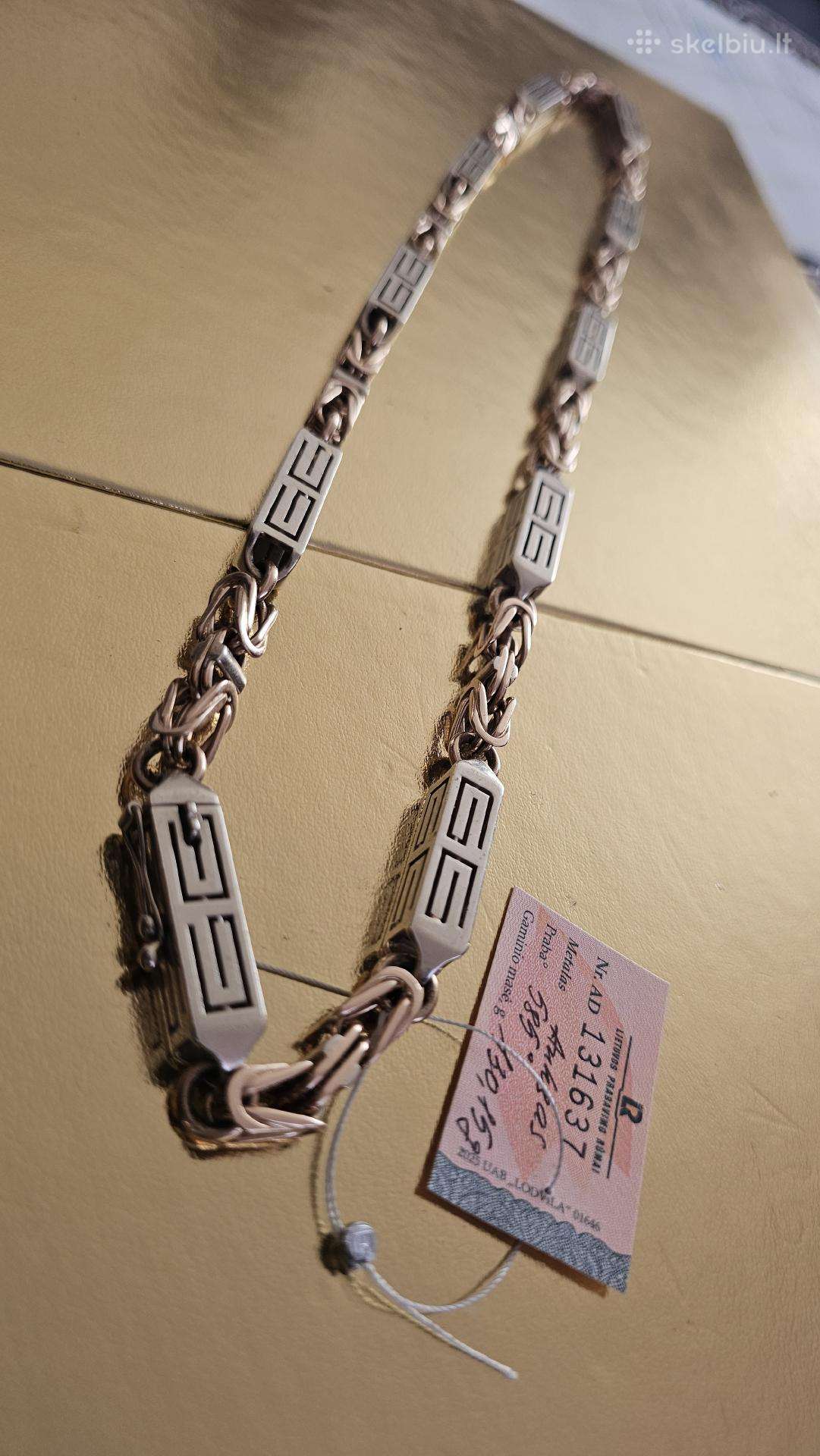 Auksinė grandinėlė su baltu auksu „gucci“ 130gr