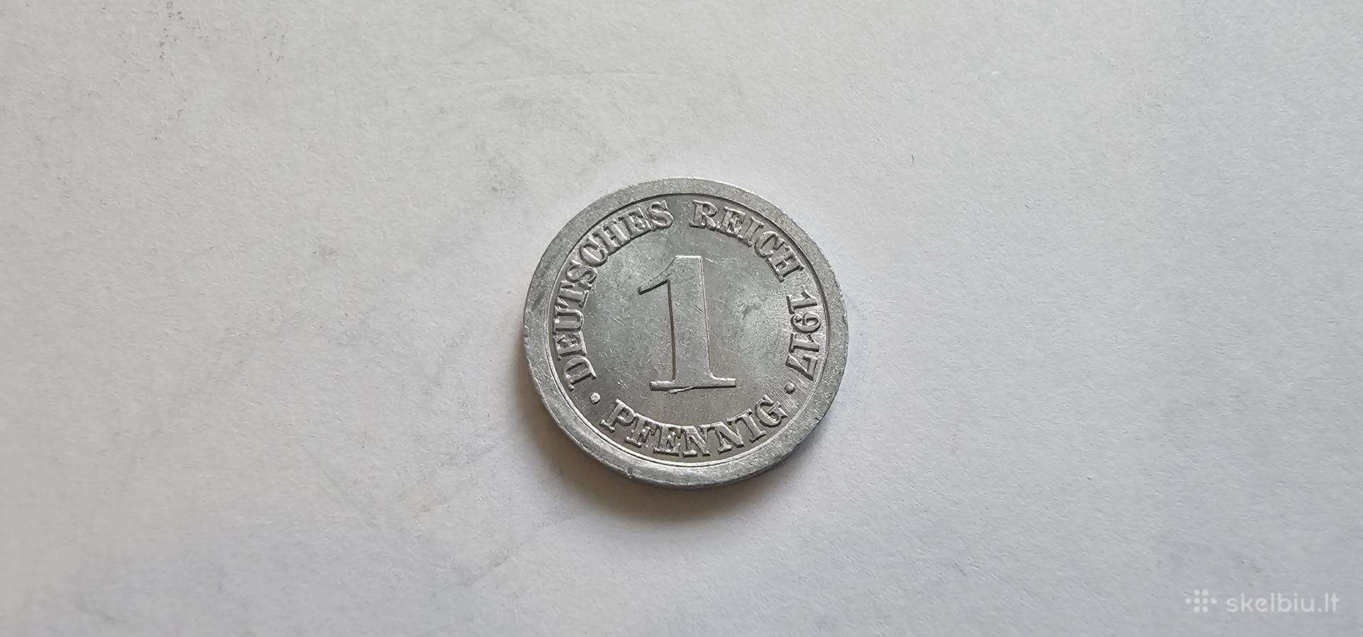 1917 1 feningas Unc , reta